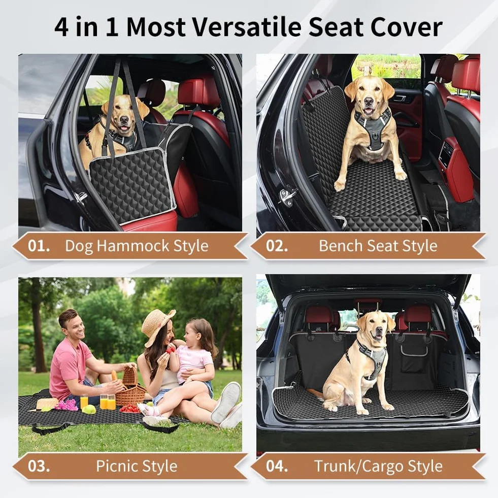 KYG Housse de Siège pour Chien Protection Voiture Imperméable Antidérapant 135x140x32cm