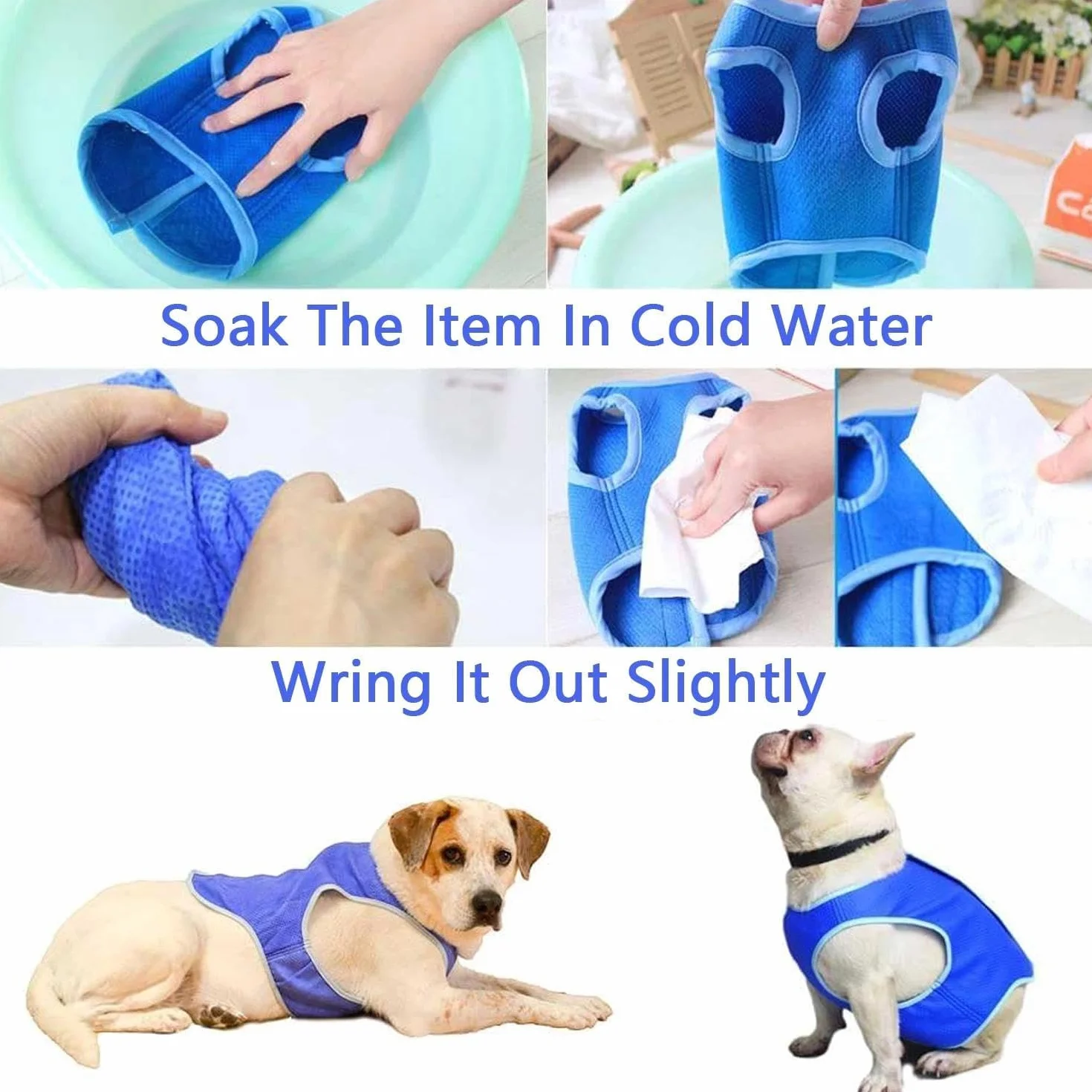 Gilet Rafraîchissant pour Chien Taille Moyenne/Grande Veste de Refroidissement Respirante