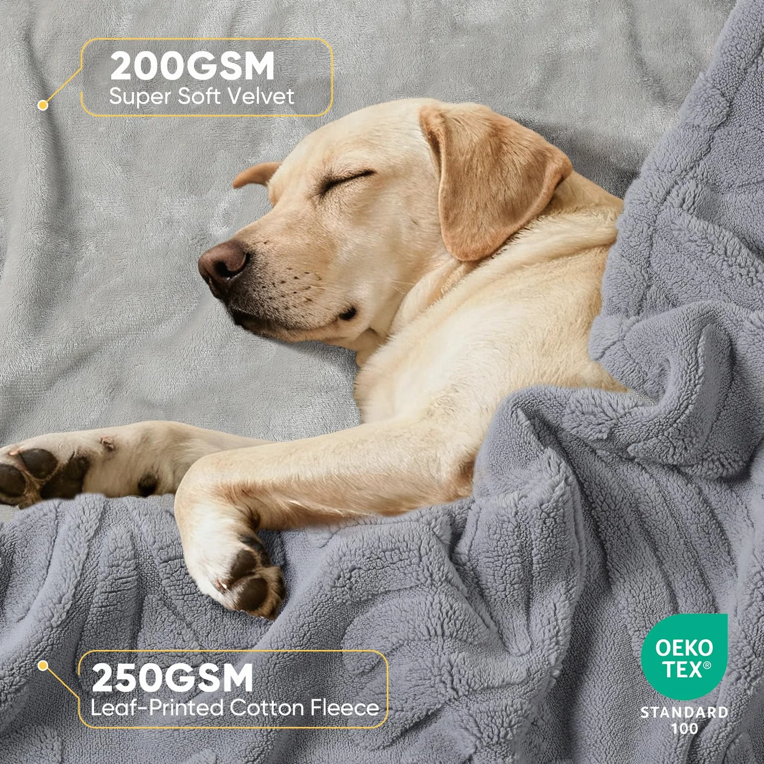 BaoDan Couverture Imperméable pour Chien, Polaire et Velours, Réversible, Protection Canapé, 100x120cm