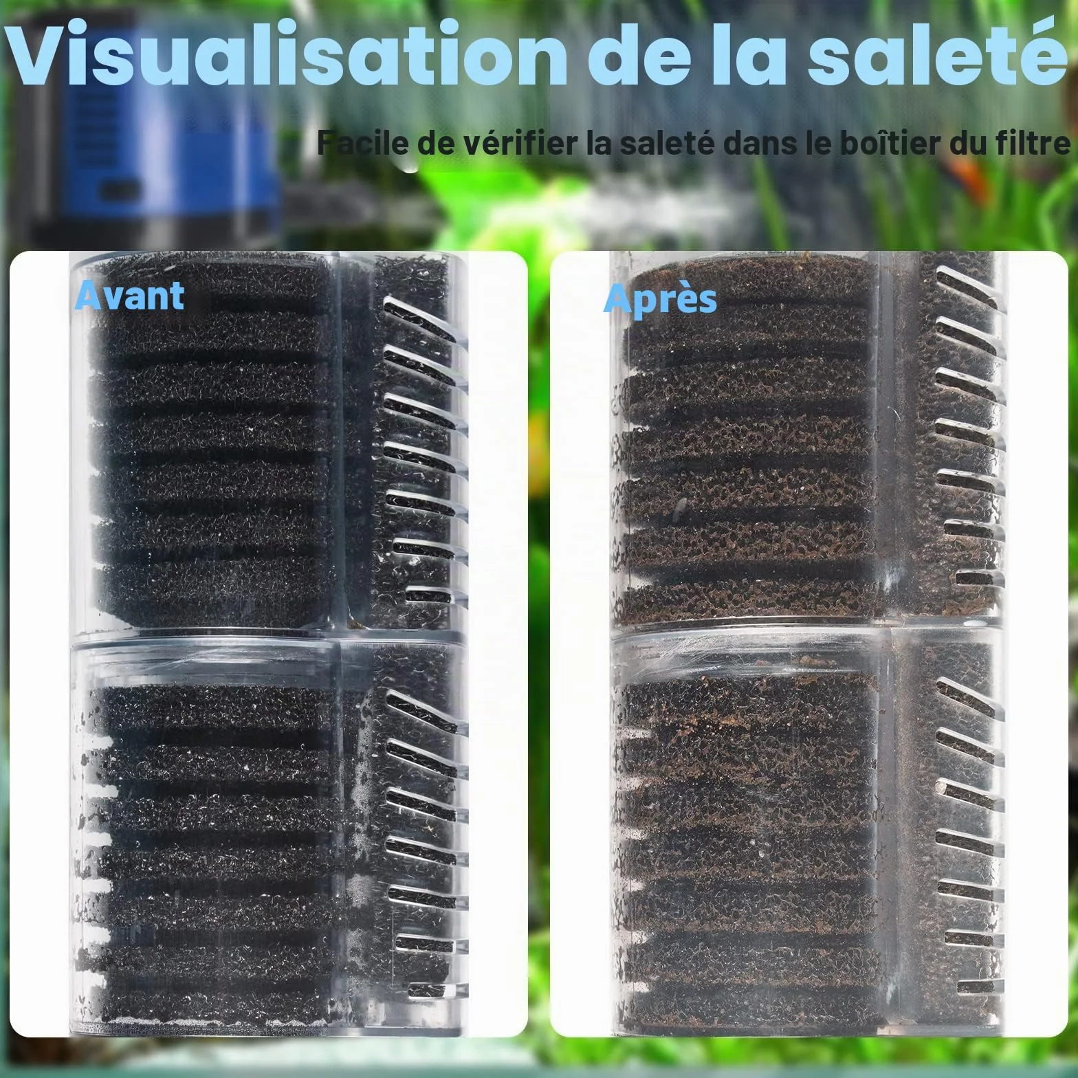 Pompe submersible 4 en 1 Filtre d'aquarium 1500 l/h pour 300-750 litres