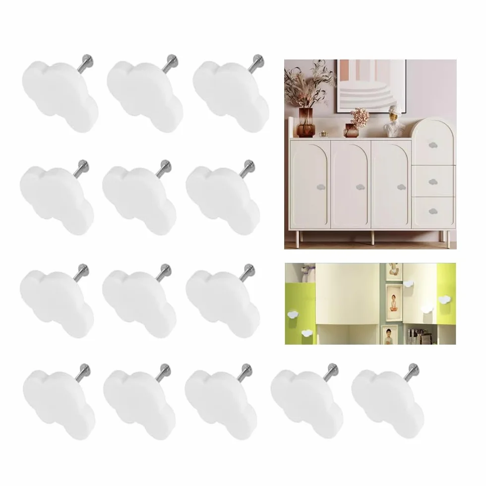 Boutons pour Chambre d'Enfant, Paquet de 14 Boutons de Meubles en Forme de Nuage