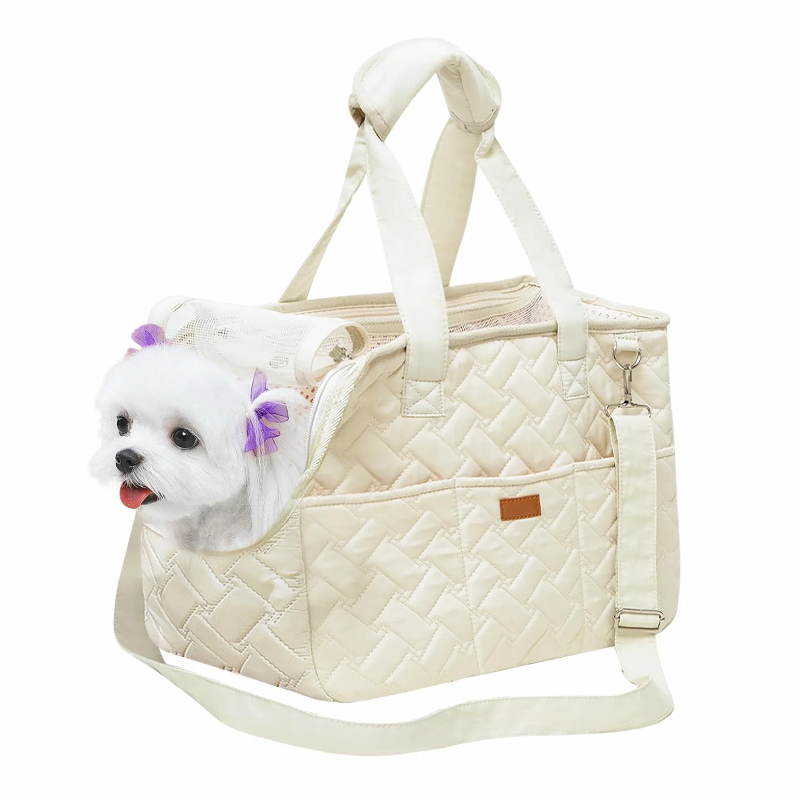 Sac de transport pour chiens jusqu'à 5 kg – Sac de transport pour petits chiens et chats, pliable, respirant, avec ceinture de sécurité, poches, sac de transport, idéal pour l'extérieur, les voyages