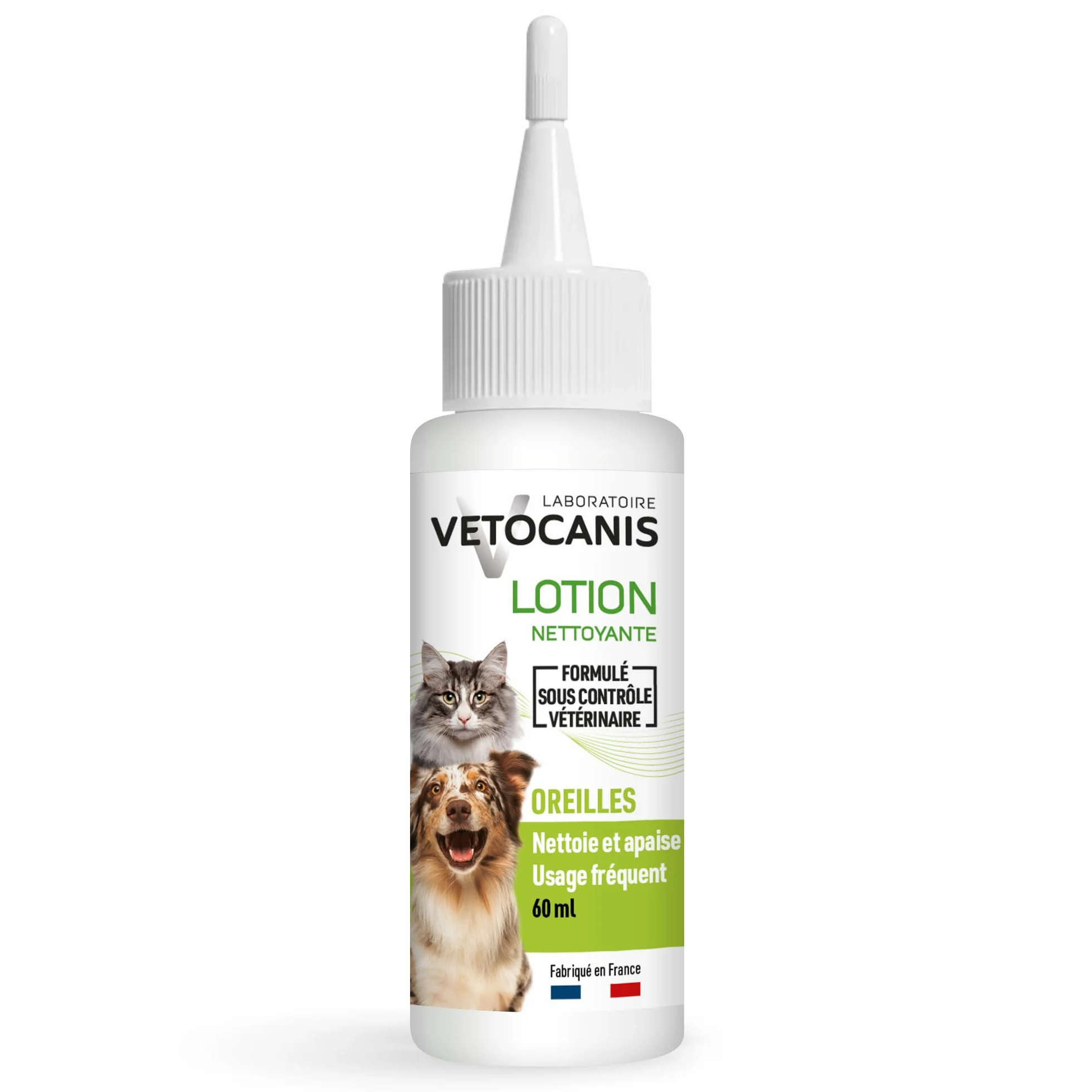 Vetocanis Nettoyant Oreilles Chien Chat Lotion Extraits Plantes 60 ml