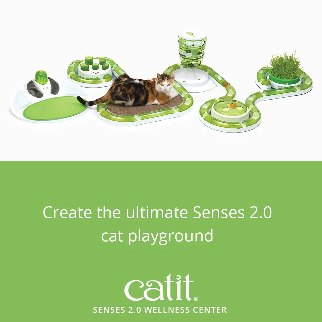 Catit Senses Station de Massage pour Chat, Vert