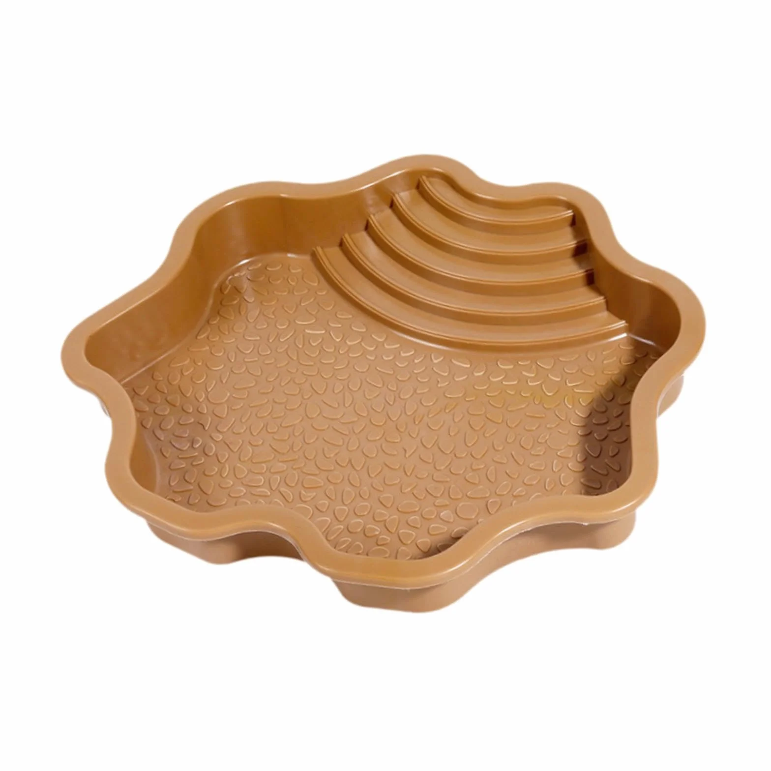 Colcolo Bassin d'eau pour Tortue avec Rampe, Plat d'alimentation pour Reptiles, Lézard, Jaune Brunâtre