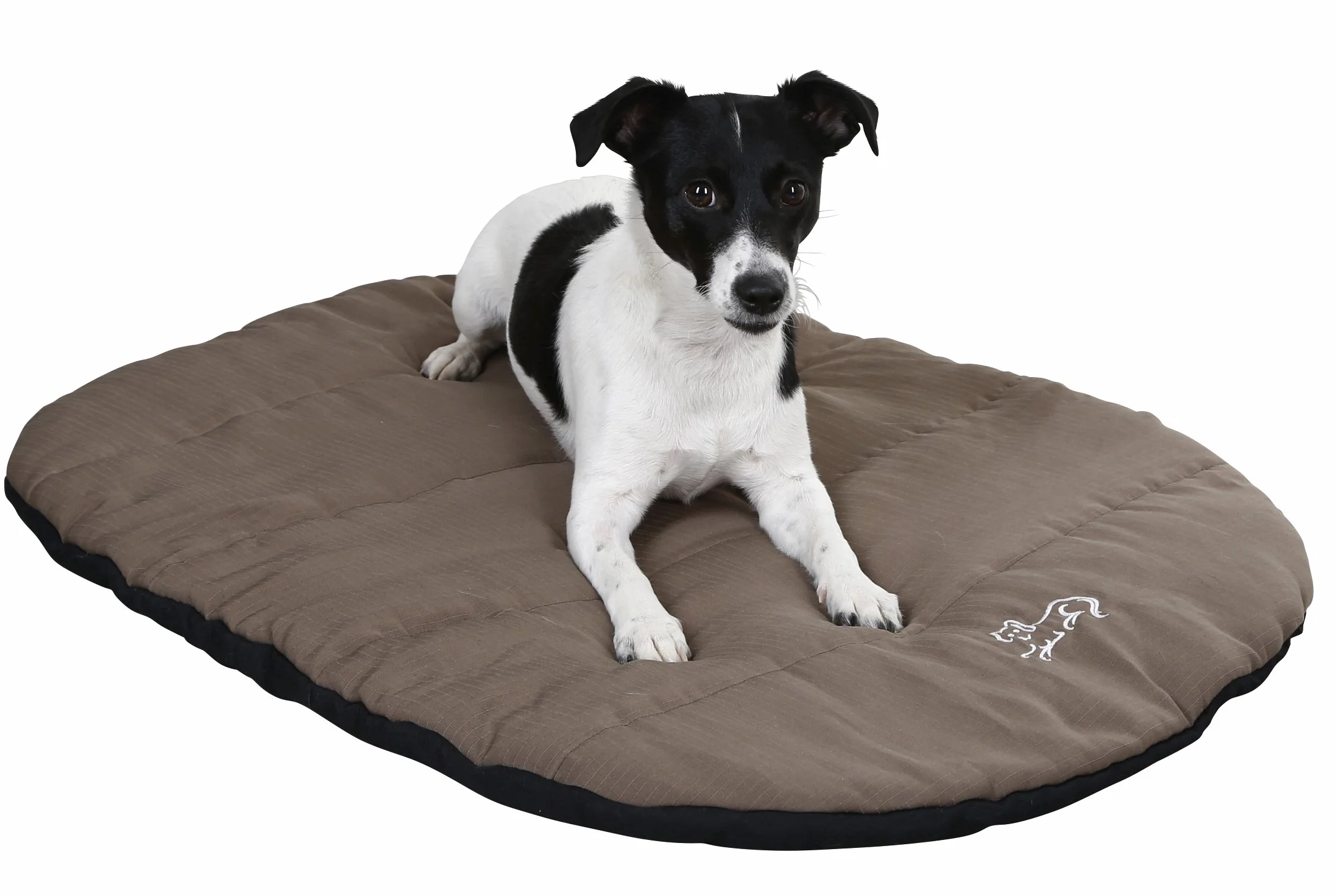 Kerbl Pet Coussin Traveler, 85x65cm, Taupe, pour Le Voyage, Coussin pour Chien, Enroulable, Surface de Repos Moelleuse, avec Housse