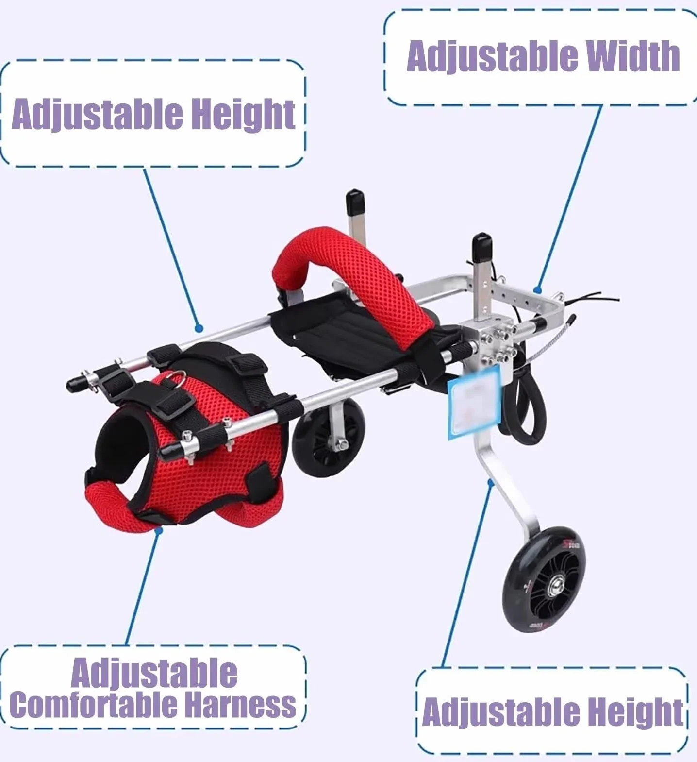 Fauteuil roulant pour chat paralysie patte arrière aluminium PET Walking Equipment Rehab trainer taille M