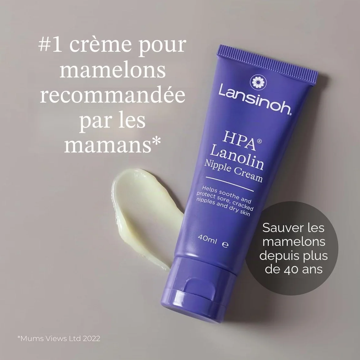Lansinoh Crème Lanoline HPA 40 ml 100% Naturelle Allaitement Soulage Crevasses Sécheresse Irritations