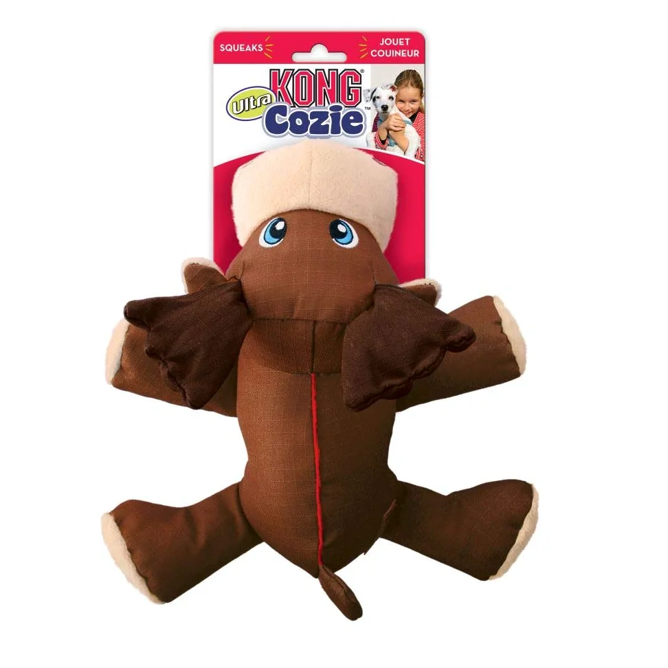 KONG - Cozie Ultra Max Moose Jouet couineur en peluche avec coutures renforcées pour chien de grande taille