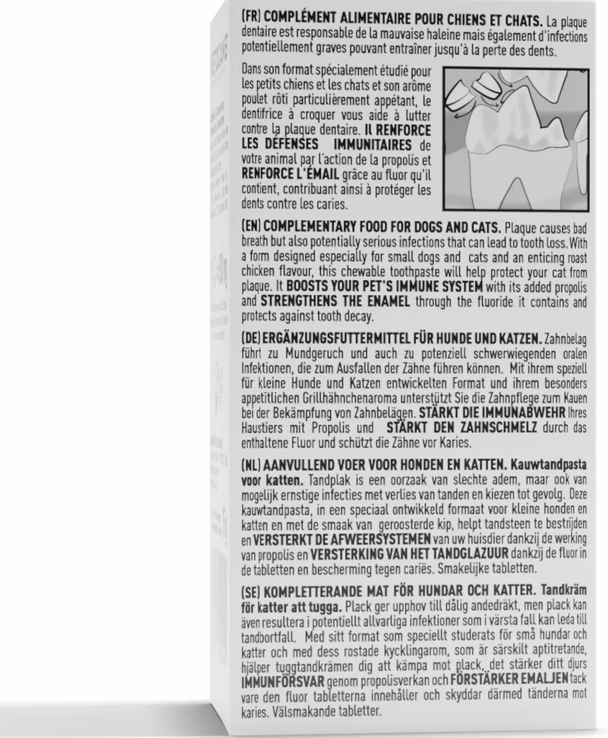 Vetocanis Dentifrice pour Chien et Chat à Croquer, 30 pièces
