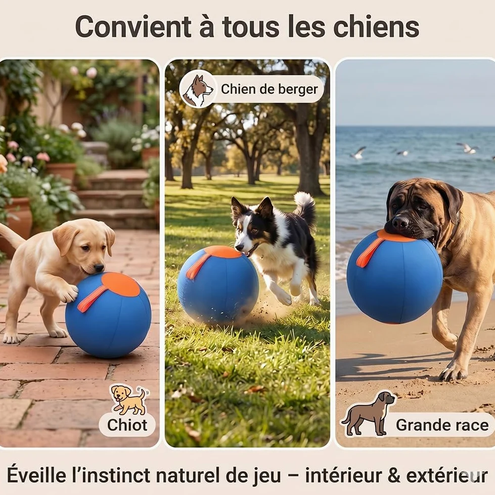45/55/65 Cm Balle De Troupeau pour Chien | Ballon Géant Gonflable | Ultra Résistant aux Griffes et Mordillements | Poignée de Transport Intégrée | Idéal pour Jeux Interactifs (S:45CM)