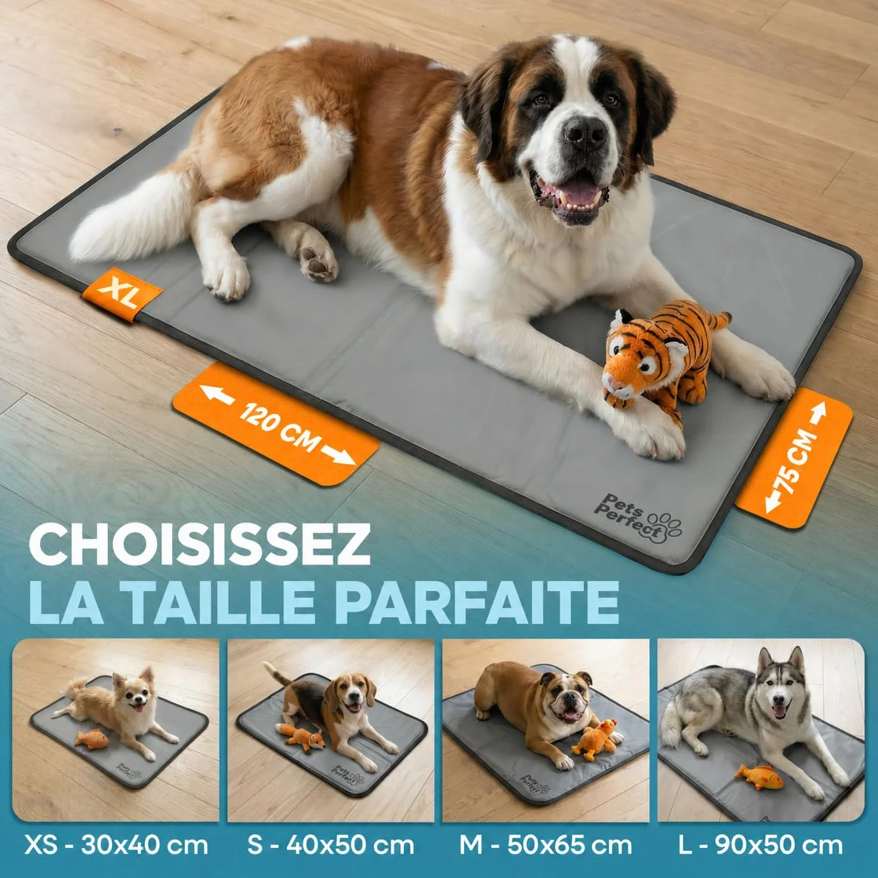 Cooling Mat Dog Tapis Rafraichissant Chien Auto Refroidissant Gel Non Toxique XL XXL Pliable