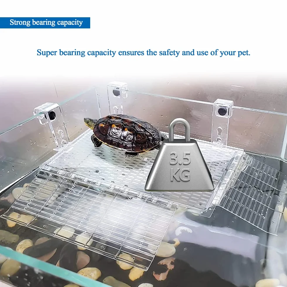 Grande Plateforme de Jeu pour Tortues avec Échelle en Roche, Accessoire Aquarium
