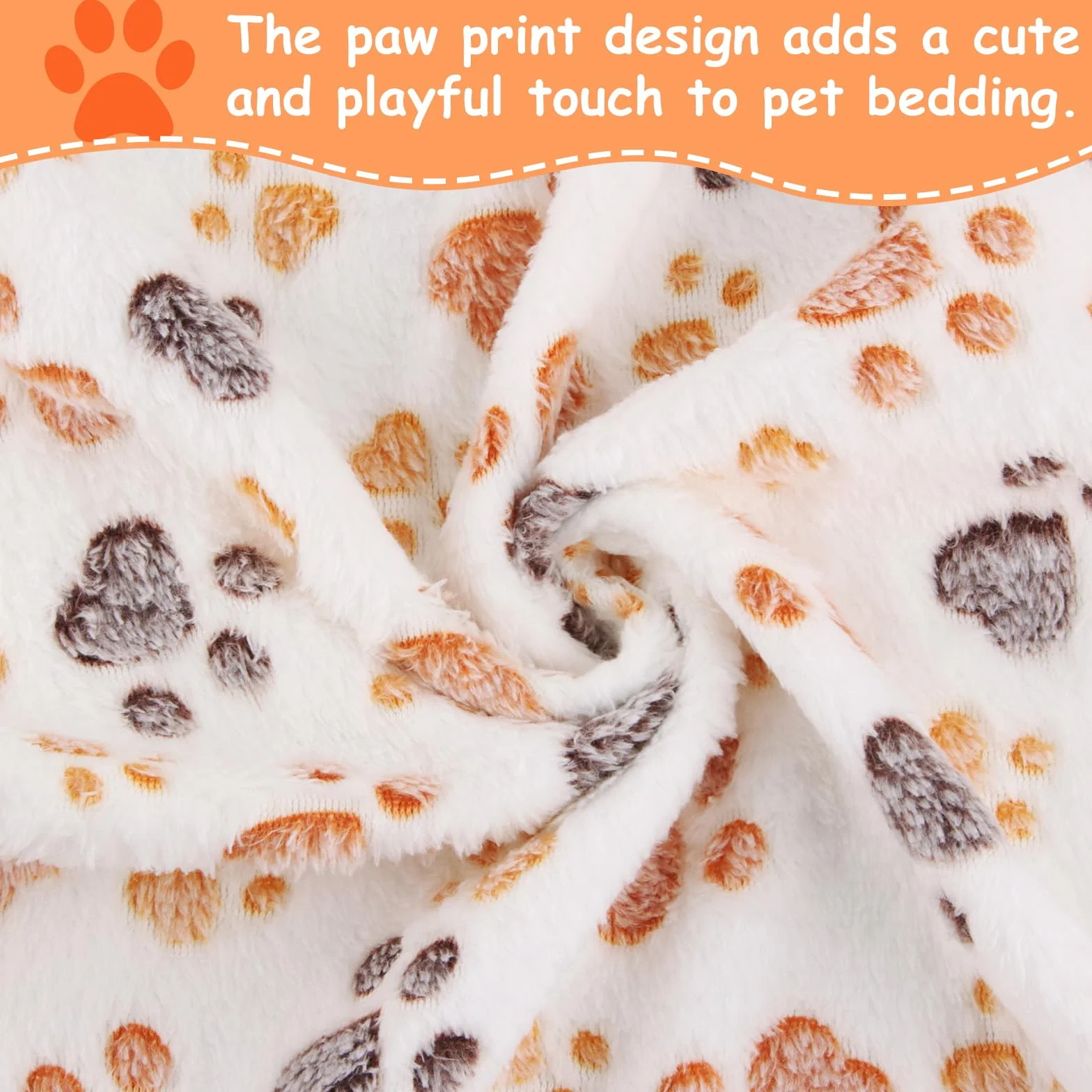 CIYIN Couverture pour Chien Chat en Flanelle Douce, Lavable avec Imprimé Patte (60x40cm, Blanc, Gris, Rose)