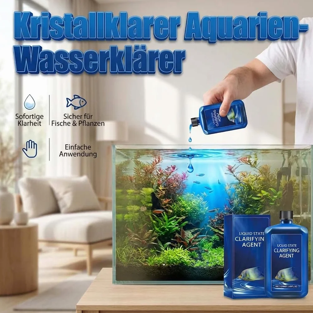 Clarificateur d'eau pour Aquarium À Action Rapide, 2026 Nouve Conditionneur Eau Aquarium, Naturel, Respectueux des Plantes, sans Danger pour Les Poissons, Efficace Toute L'année (2)