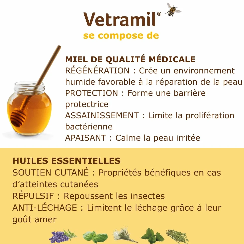 Anidev Vetramil Pommade Protectrice 30g Peaux Fragilisées Miel Huiles Essentielles