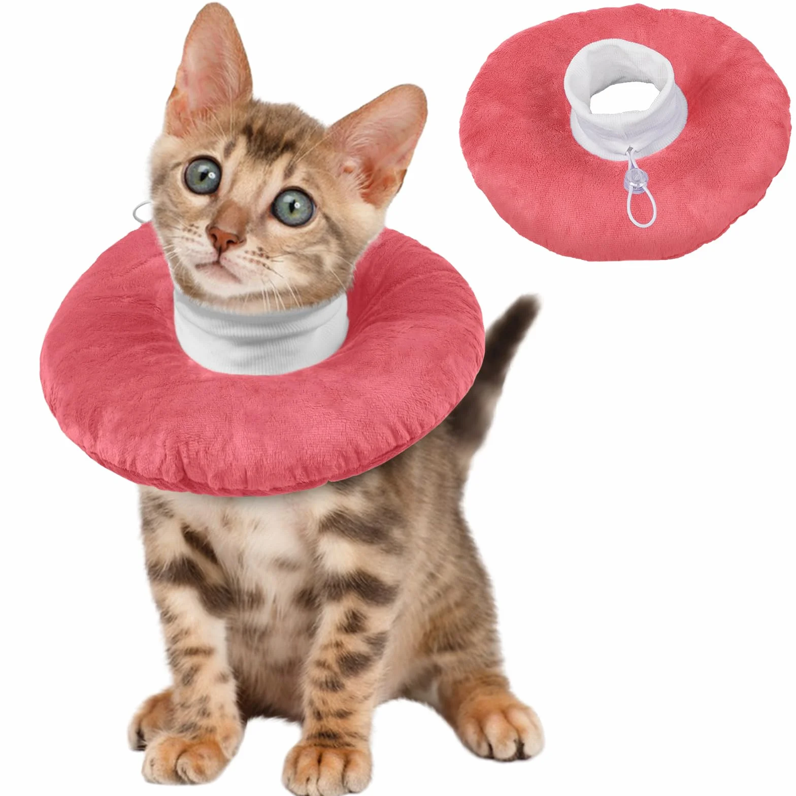 Collier conique souple pour chat cône de convalescence Elizabethan rose S