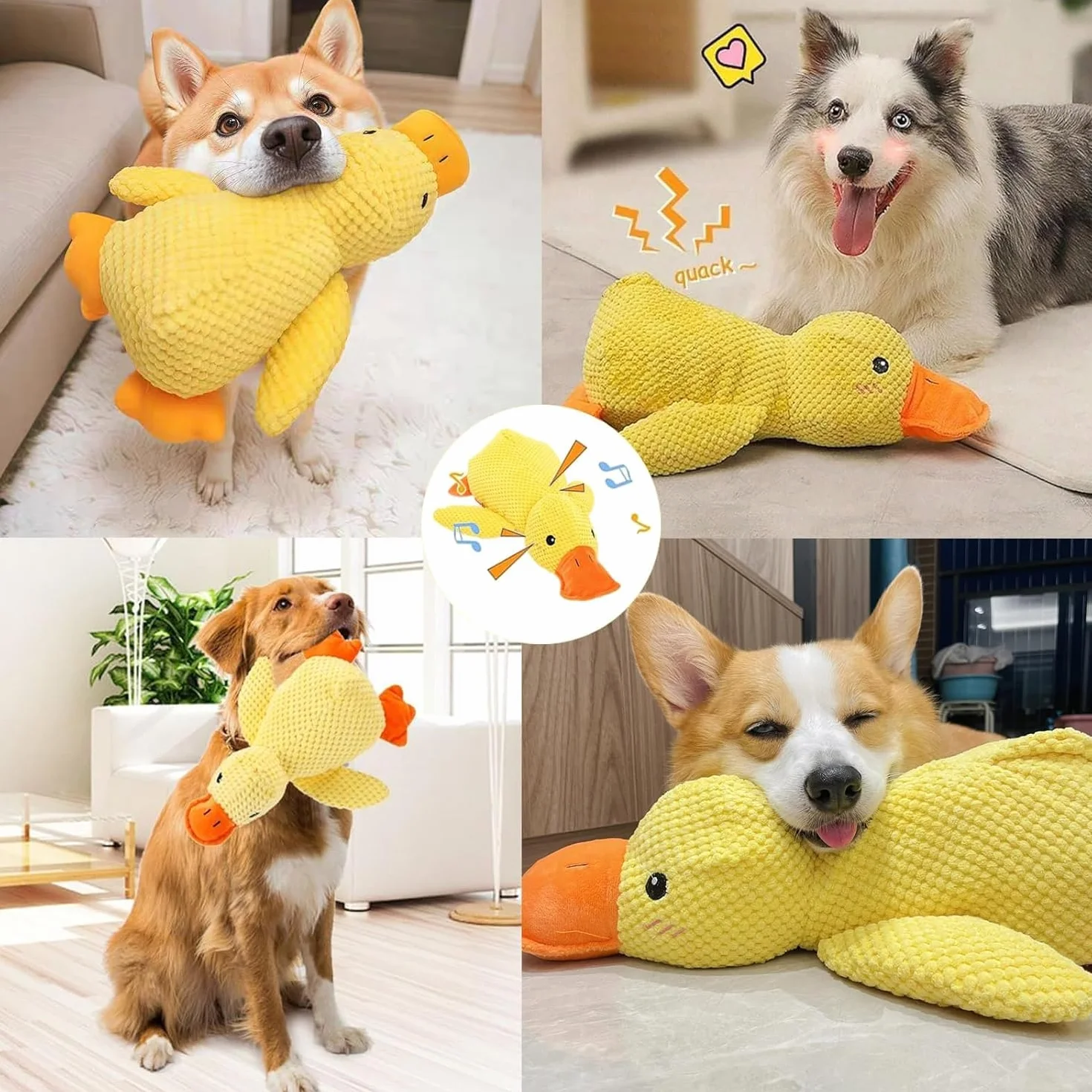 Indestructible Canard Peluche pour Chien Anti-Stress Petite Moyenne Grande