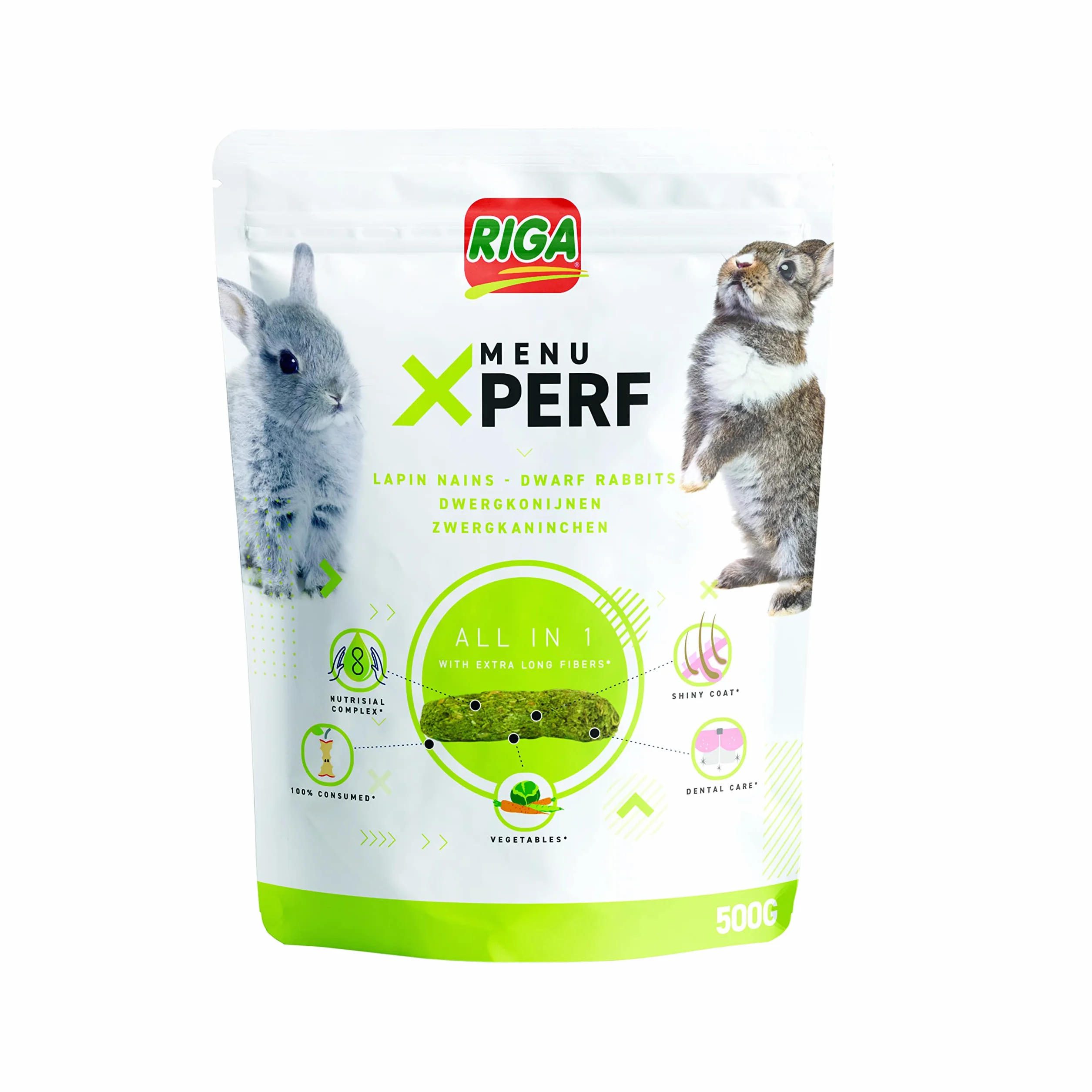 Riga Menu X'Perf Aliment Complet Lapins Nains 500G Fibres Prébiotiques
