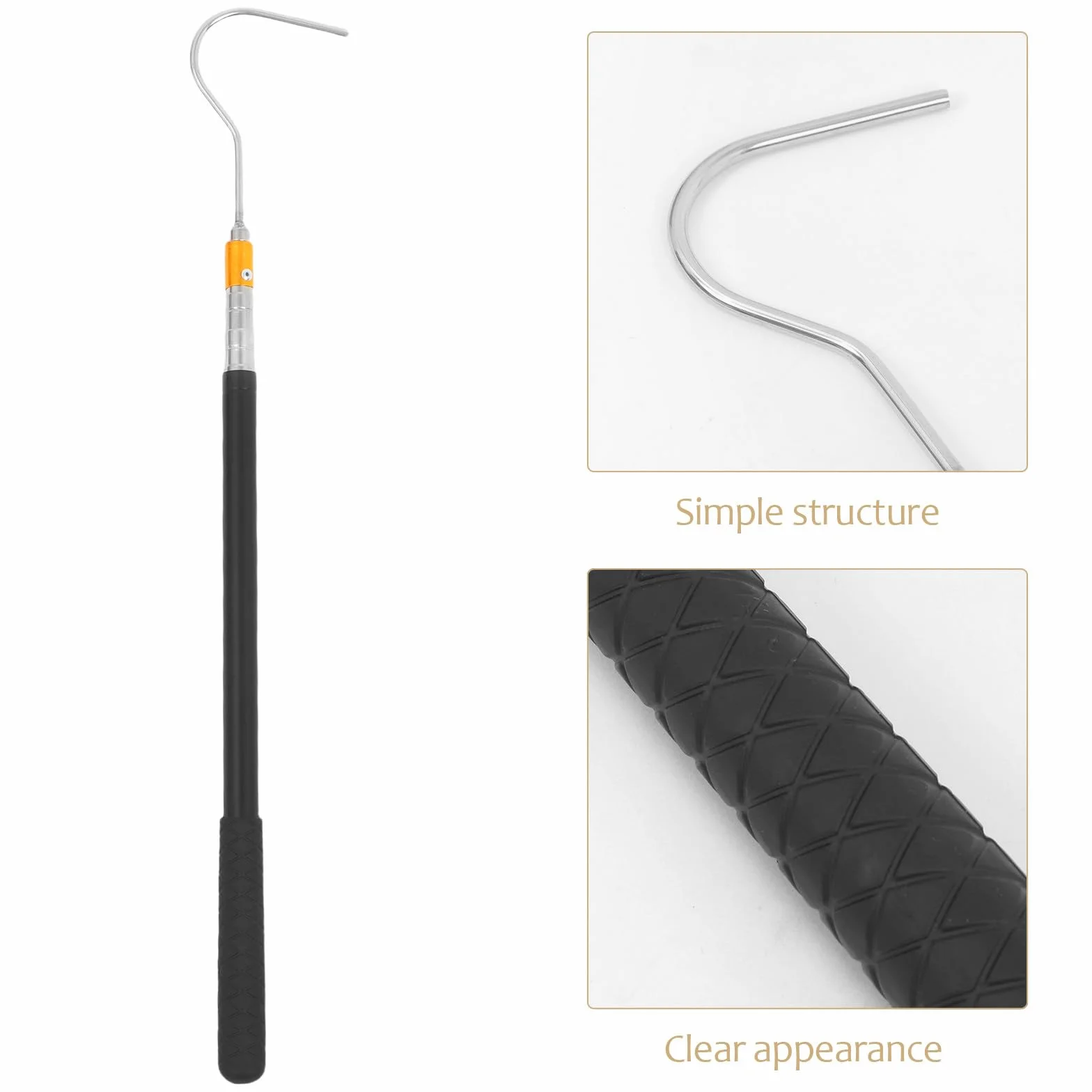 SHOWERORO Télescopique Crochet de Capture Serpent Acier Inoxydable 1,5 M Pliable
