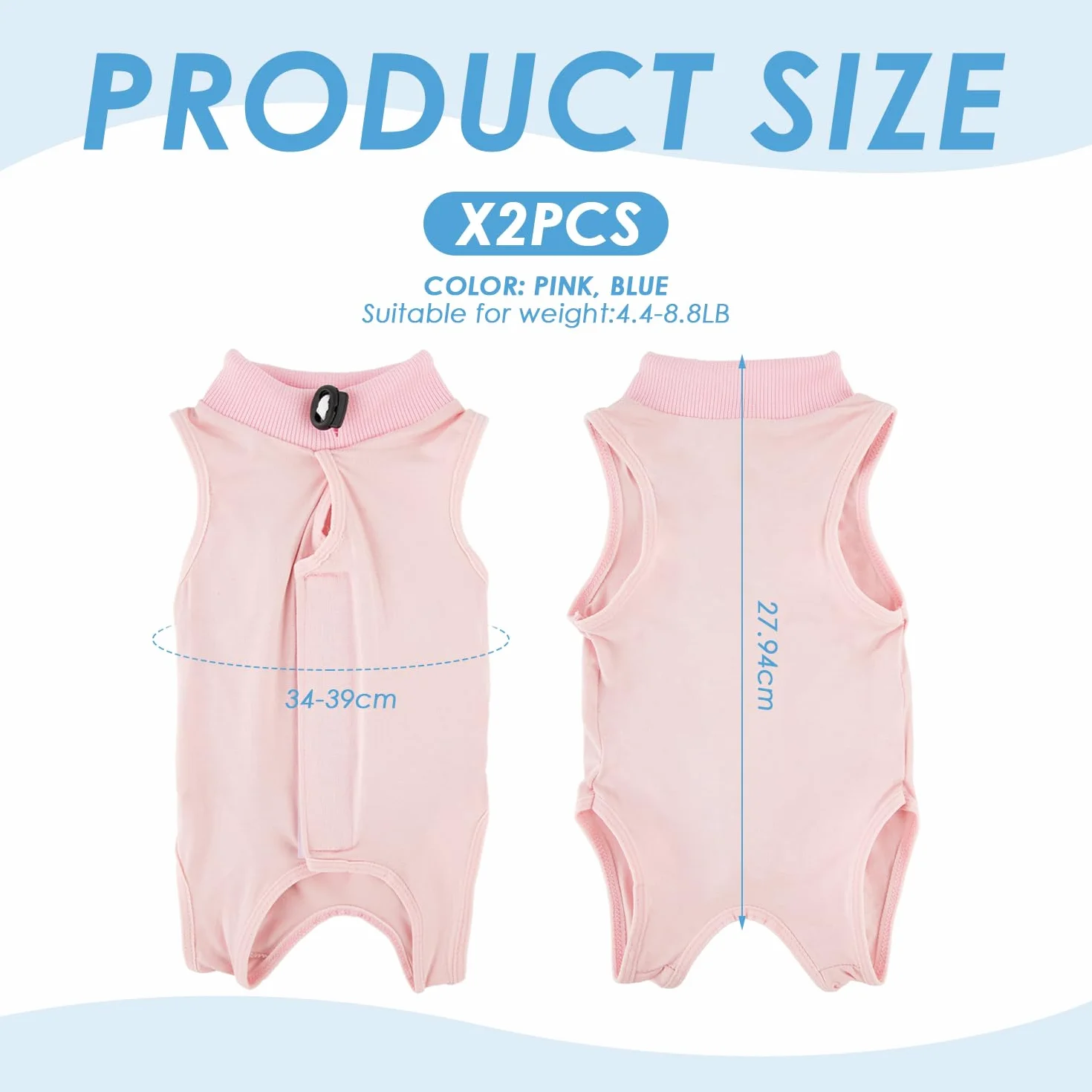 Lot De 2 Vêtements De Stérilisation pour Chat, Combinaison Postopératoire pour Plaies Abdominales