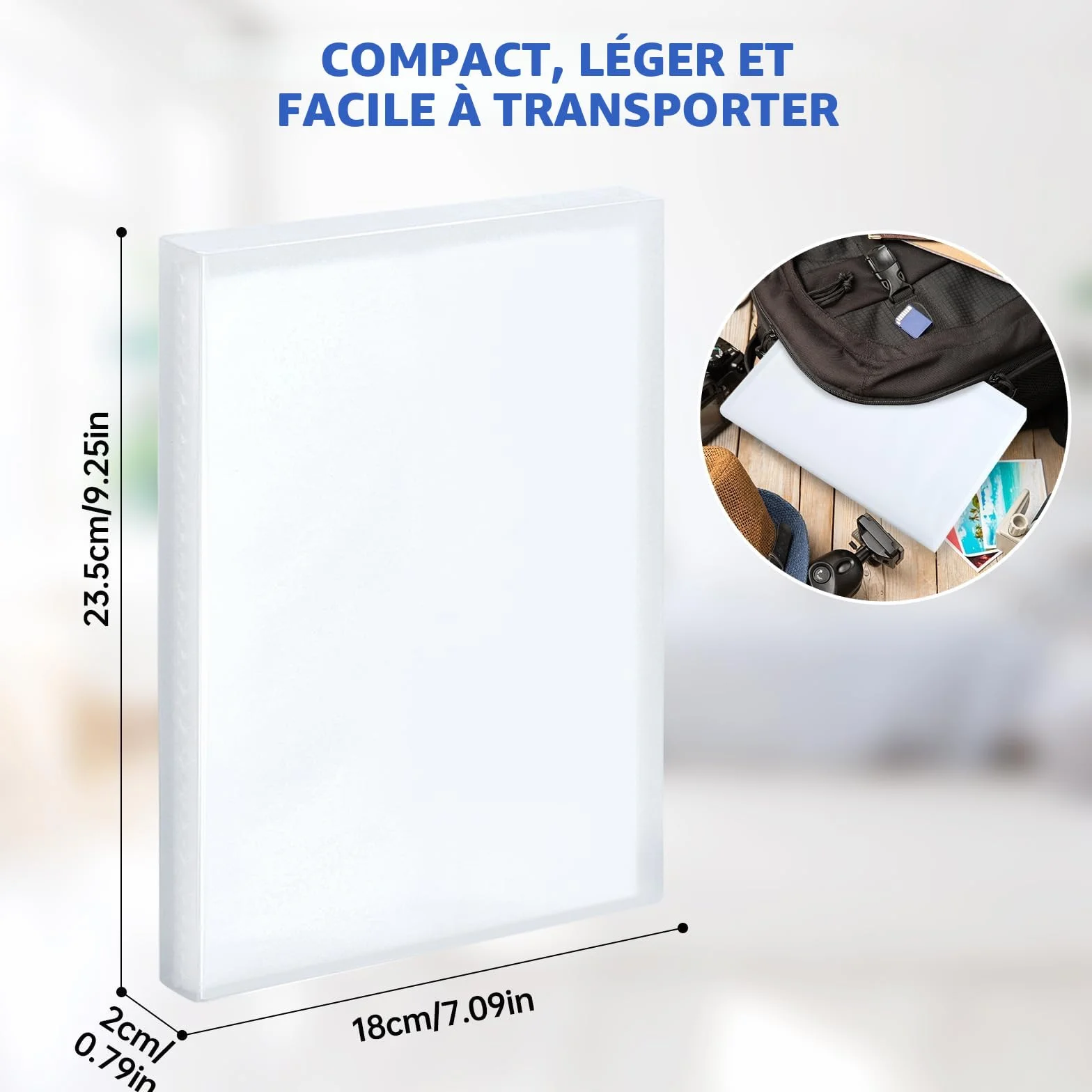 Album Photo Pochette 40 Pages, 80 Photos 10x15, Livre Photo avec Housse de Protection, Blanc