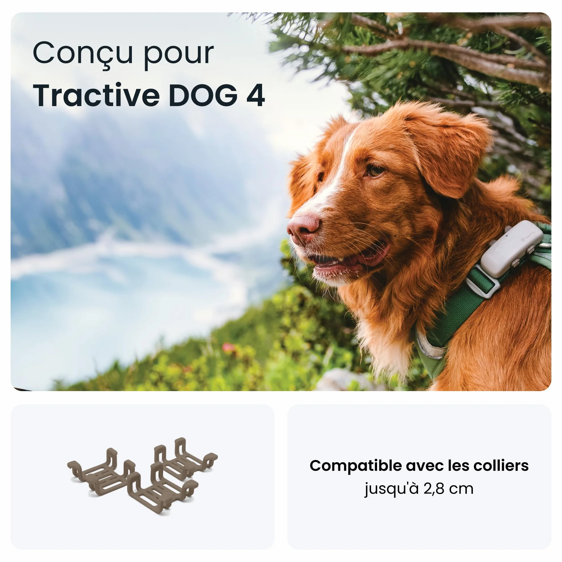 Tractive Attaches Flexibles pour Tractive GPS Dog Taille Standard Marron