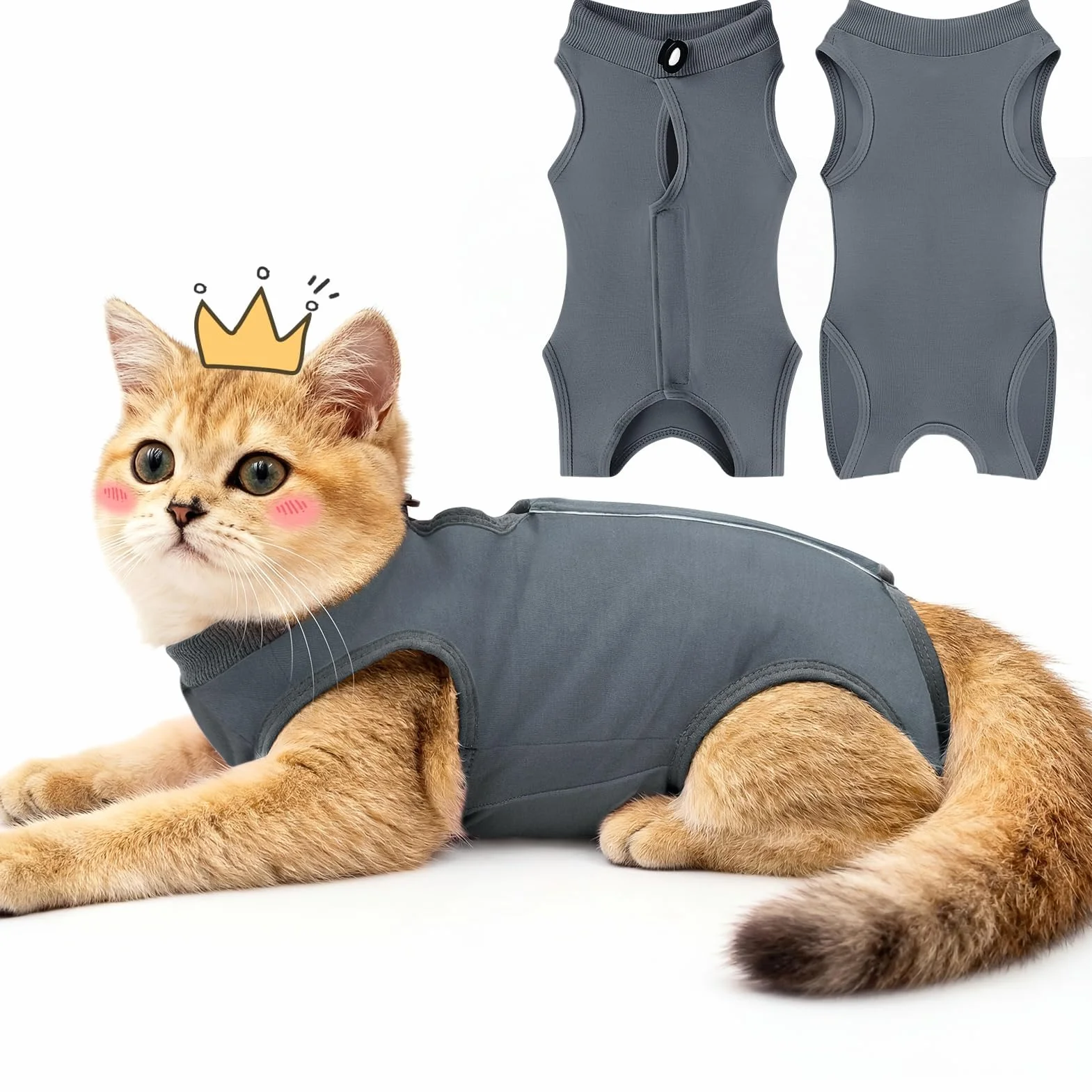 MELLIEX Body pour Chat Post Opératoire Stérilisation, Combinaison Anti Léchage, Gilet de Récupération