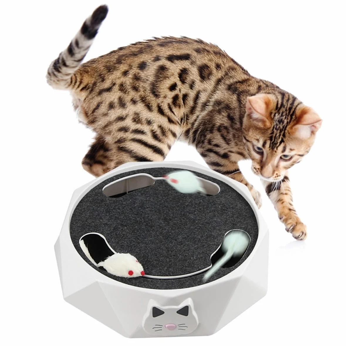 Chat Souris Électronique pour Chat Électrique en Abs Blanc Action de Souris Qui Creuse Simulateur de Chasse