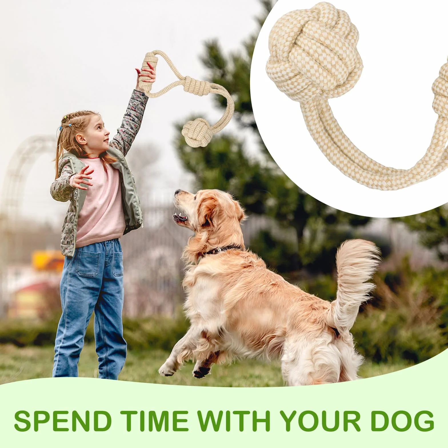 Lot de 6 Jouets Chien en Corde avec Balle à Nœuds Indestructible à Mâcher