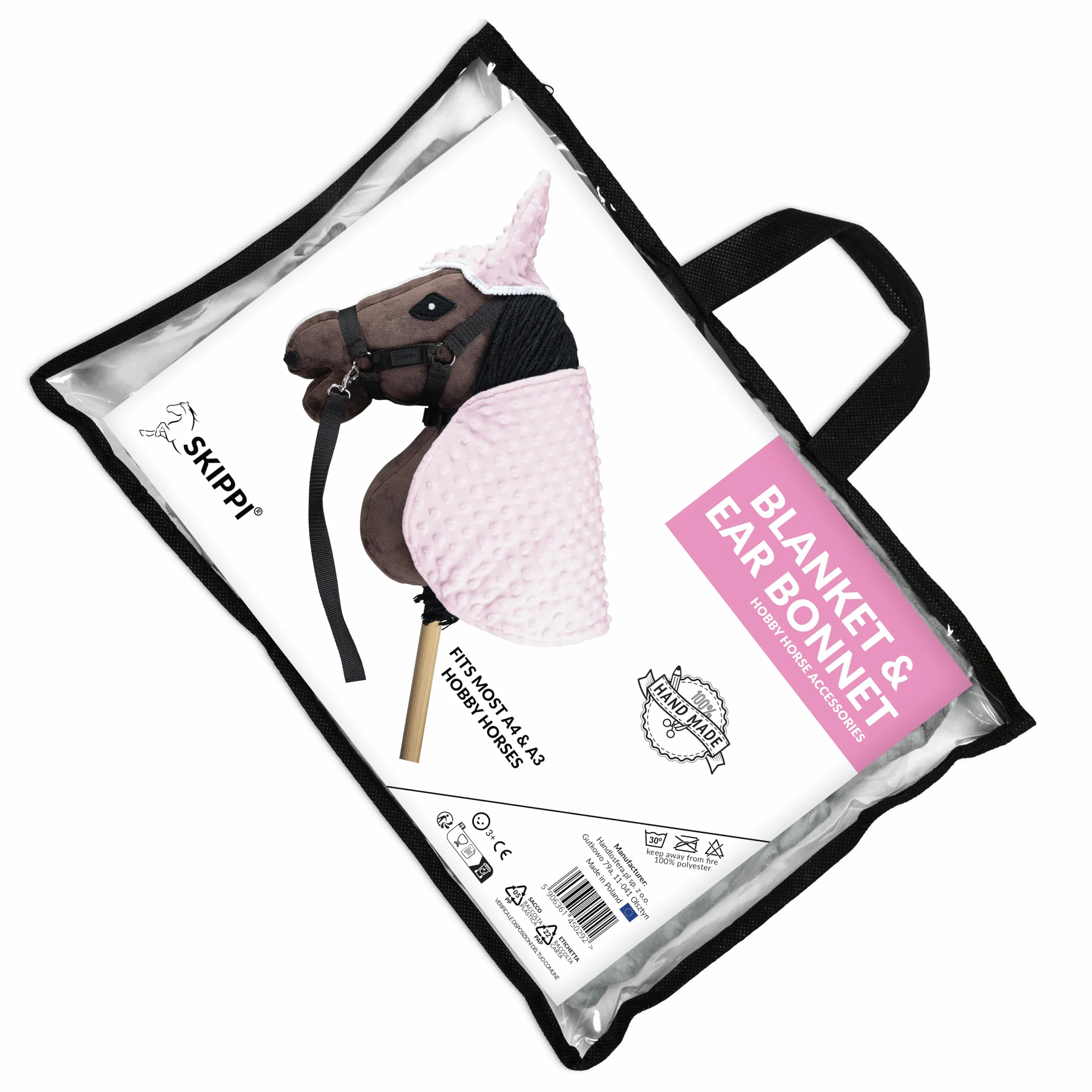 SKIPPI Couverture et Bonnet Hobby Horse Rose Accessoire
