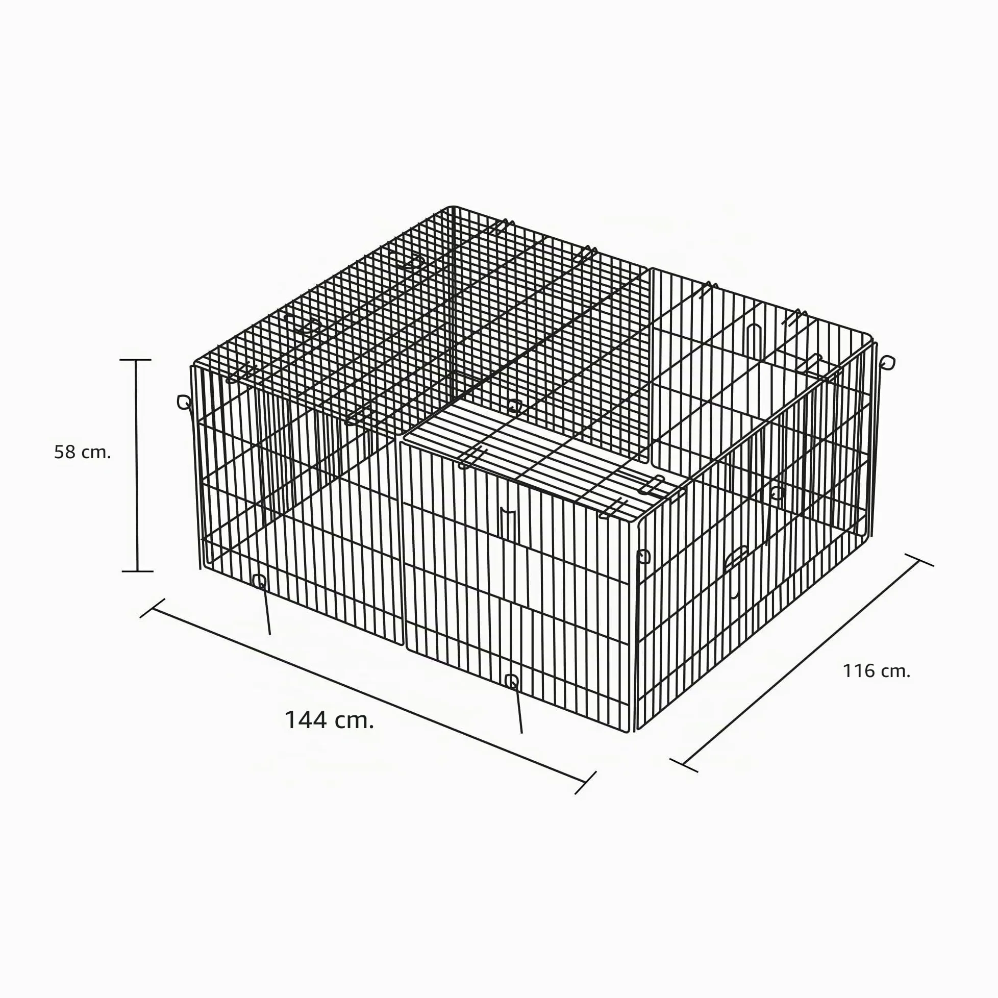 TRIXIE Cage à lapin 0,9 m³, enclos d'extérieur extensible pour clapier et poulailler, idéal pour les petits animaux, lapins, cochons d'Inde, poules