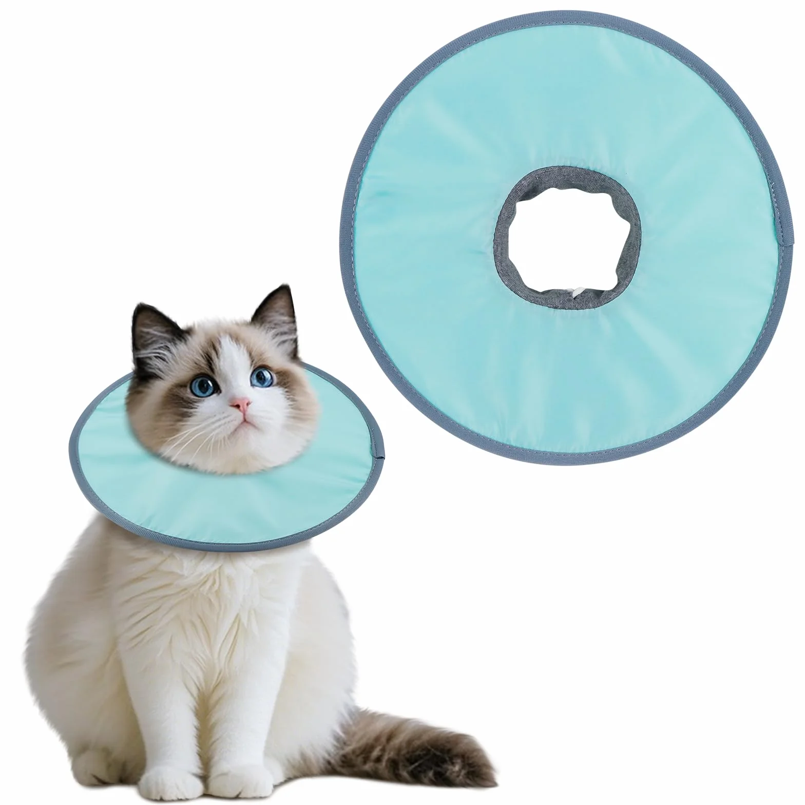 Collerette Chat Anti Lechage Souple Imperméable Ajustable Pliable pour Chat Chaton