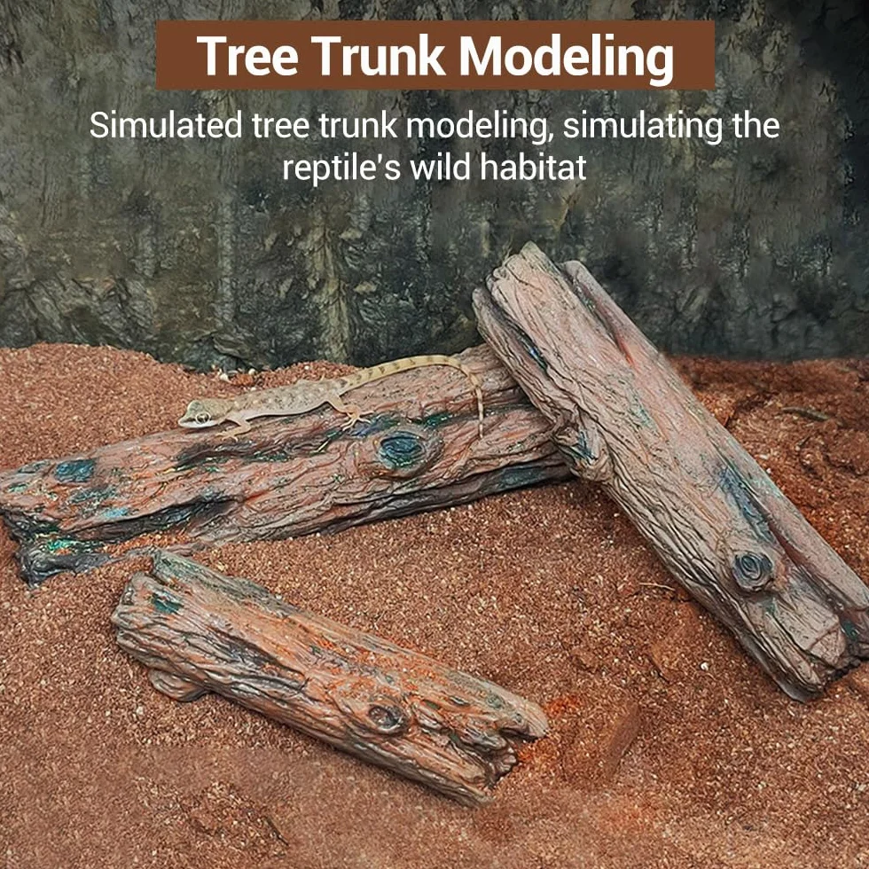 Pierres Branches Décoration Terrarium Reptiles 3 Pièces Simulé Habitat