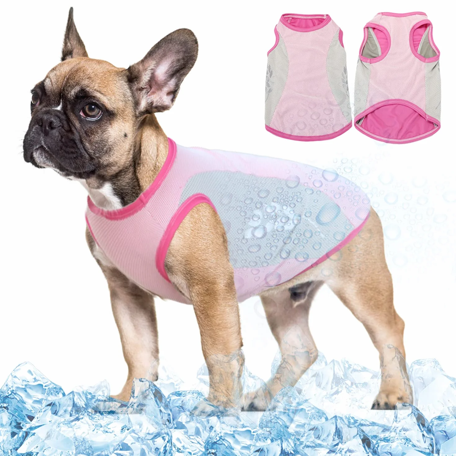 Gilet rafraîchissant pour chien avec protection UV et bande réfléchissante, veste respirante été