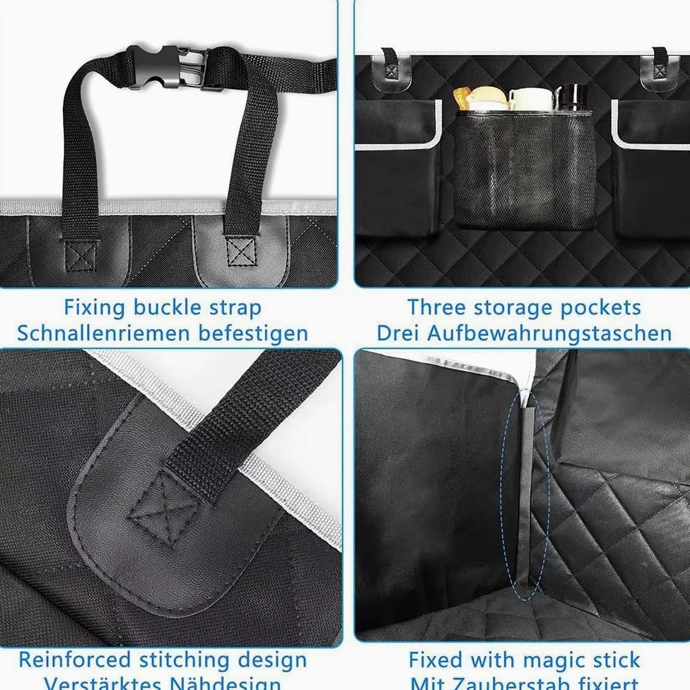 Housse de Coffre pour Chien Compatible avec pour Citroen Jumpy III Bus/Transporter 2016, Tapis Protection Voiture étanche Anti-Rayures 5 Couches Noir