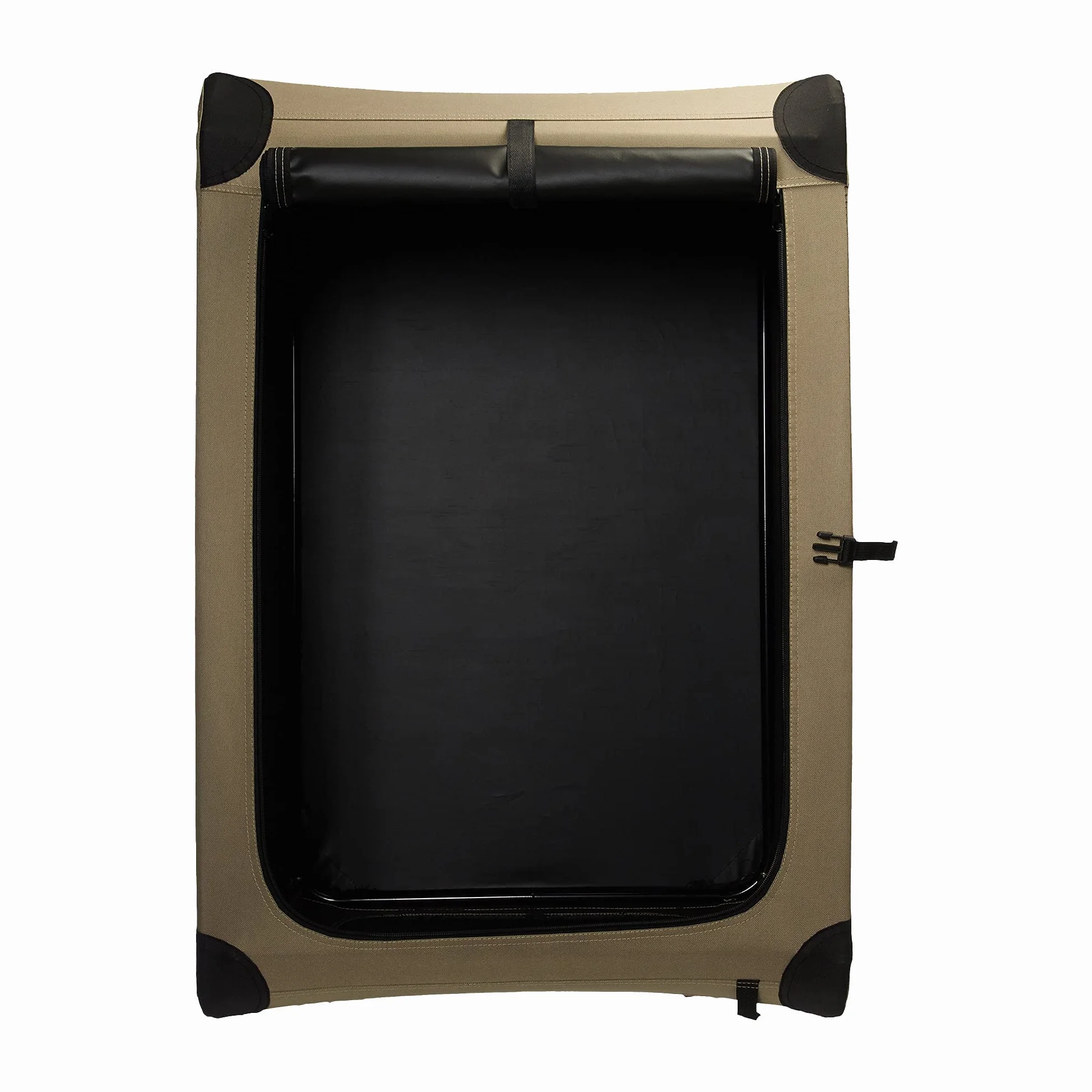 Amazon Basics Niche de voyage pliable à 2 portes pour chien et chat, Brun, taille L 91 cm x 61 cm x 61 cm