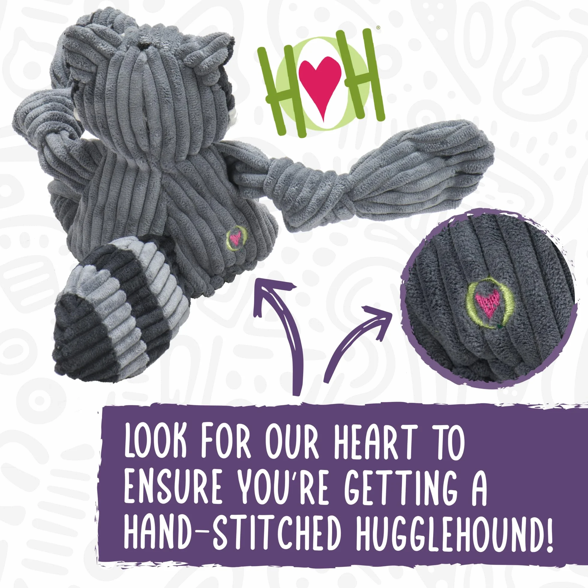 HuggleHounds 10523 Jouet en Peluche Velours côtelé Durable Singe Taille L