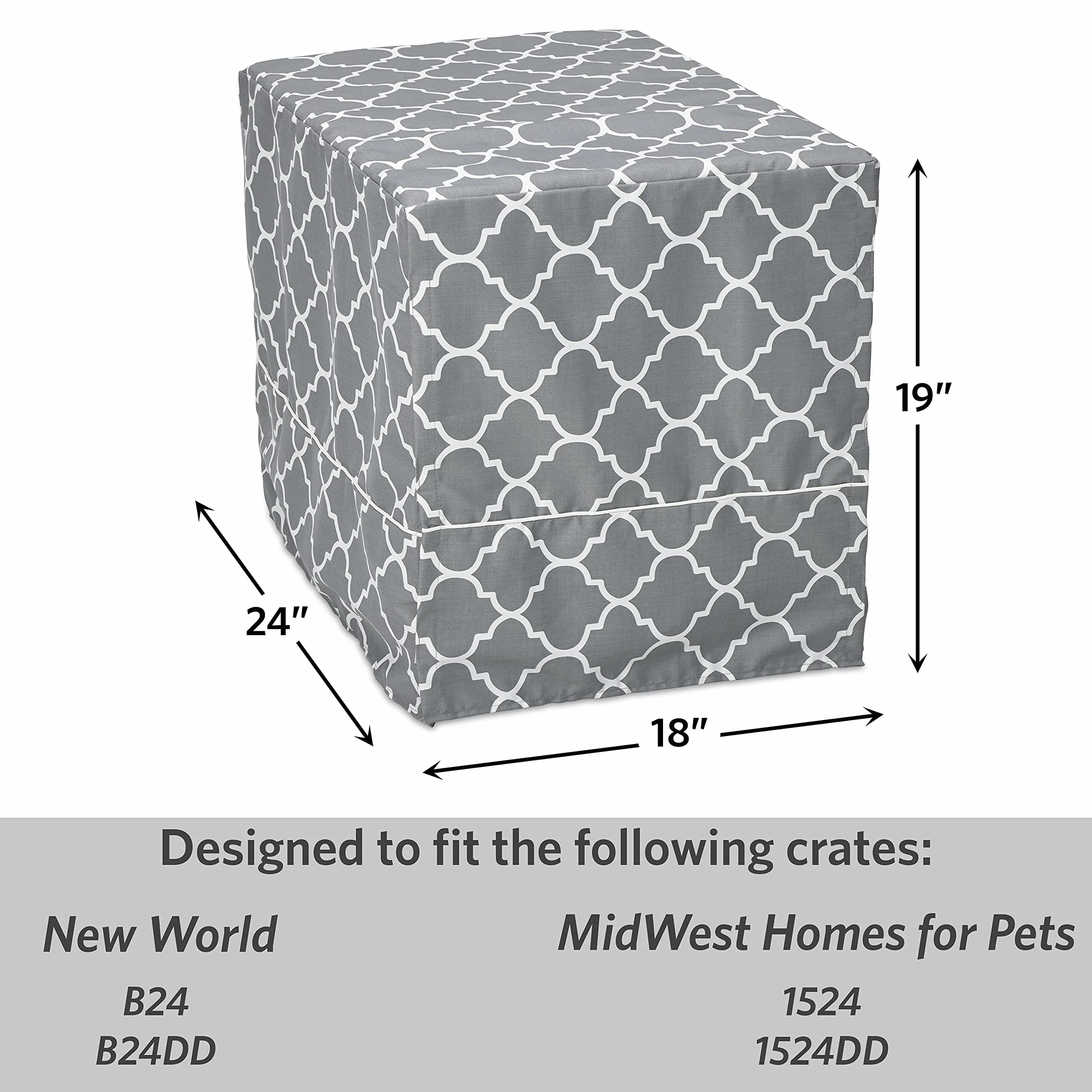 New World BCVR-24GYT Housse de caisse pour chien 60,96 cm Téflon Gris clair