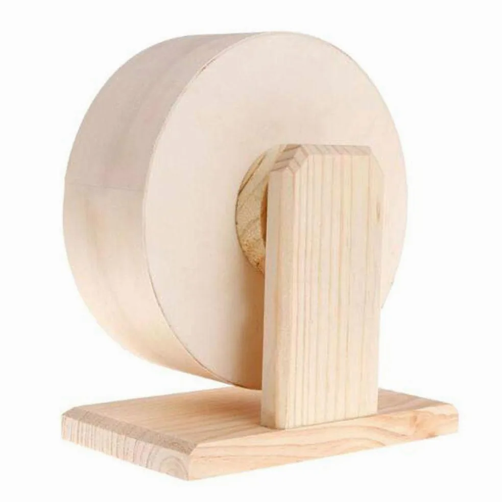 Roue d'exercice pour Petits Animaux Roue De Sourdine en Bois pour Hamster Roue De Course Disque Antidérapant pour Rat Gerbil Souris Chinchillas Hérissons Cochons d'Inde,29cm