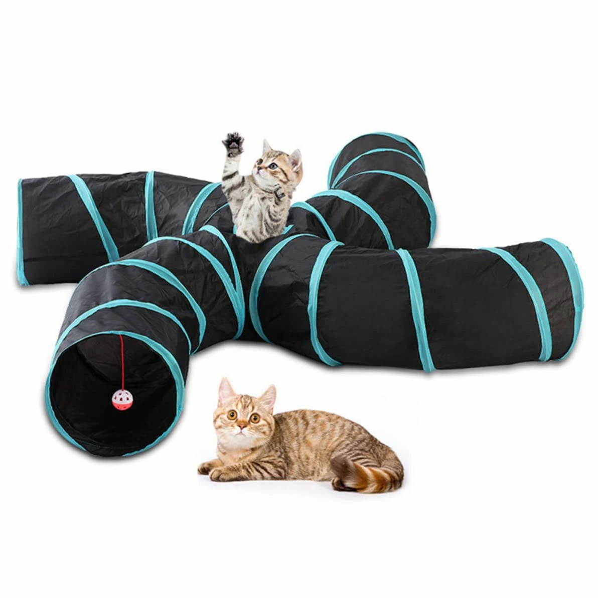 HEMOTON Tunnel de Jeu pour Chat Tunnel Pliable S Chemins pour Amusement Accessoire de Jeu