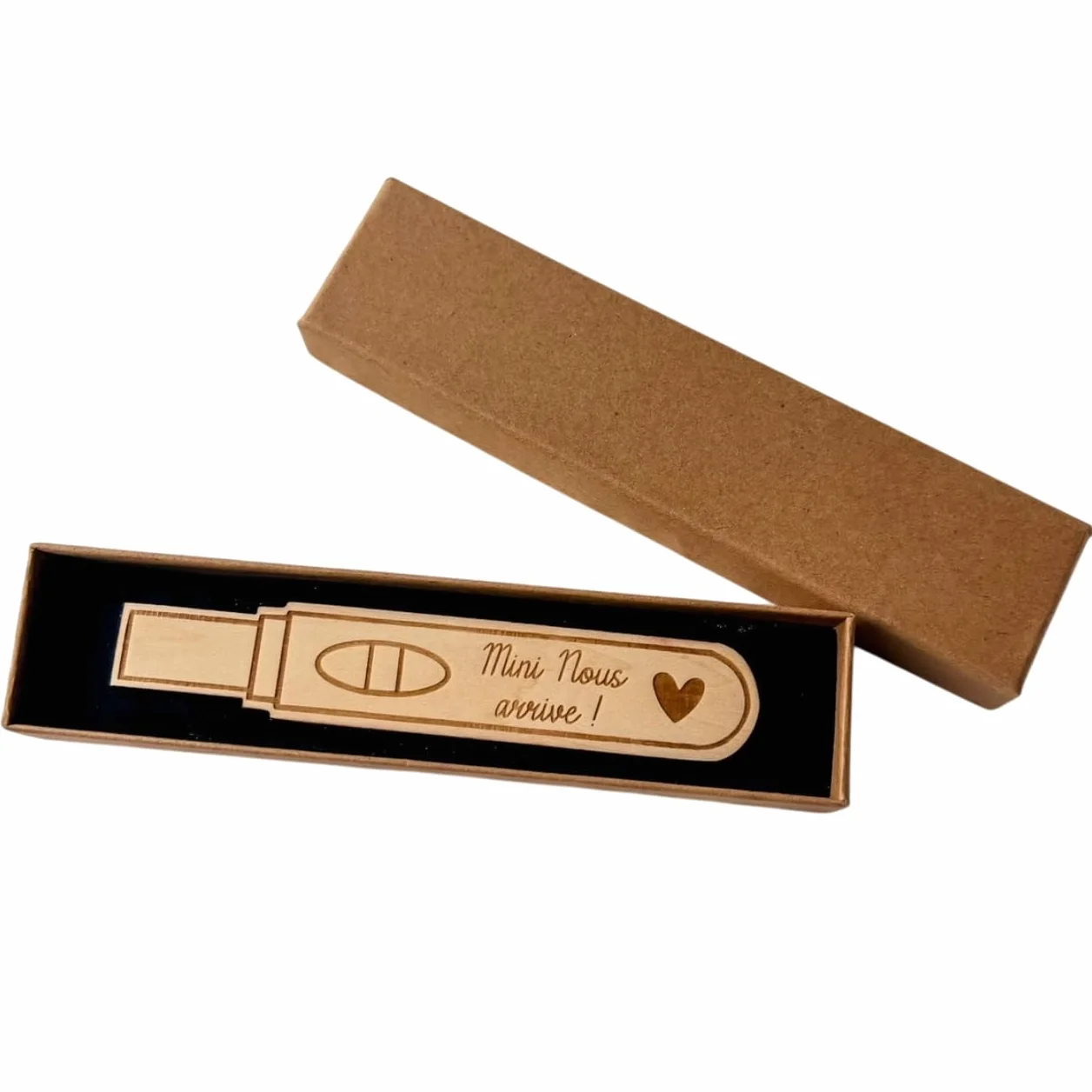Test de Grossesse en Bois - Cadeau Annonce Grossesse Original avec Coffret Surprise