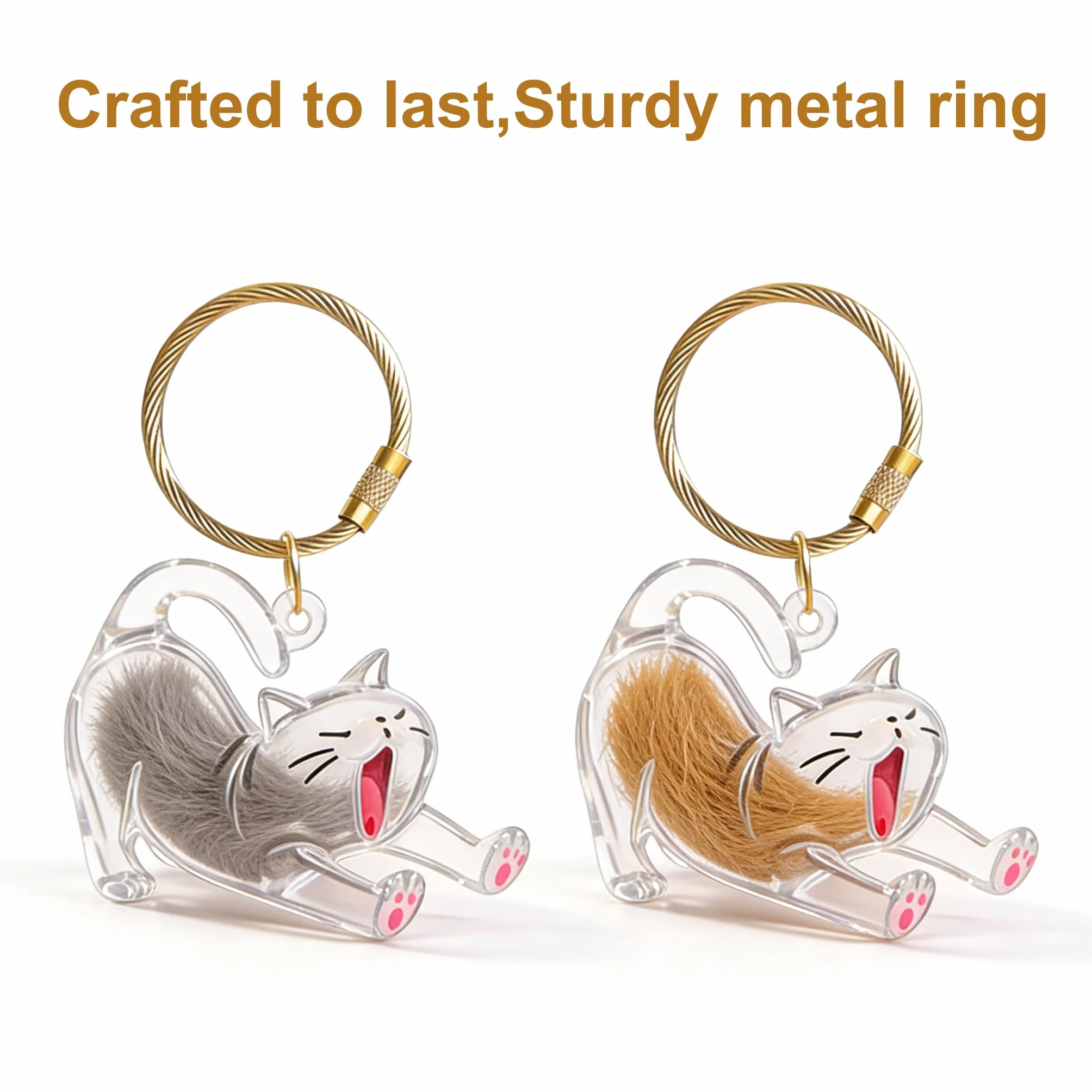 Lot de 2 Pendentif DIY en Poils de Chat, Boîte de Rangement Transparente, Cadeau pour Amoureux des Animaux