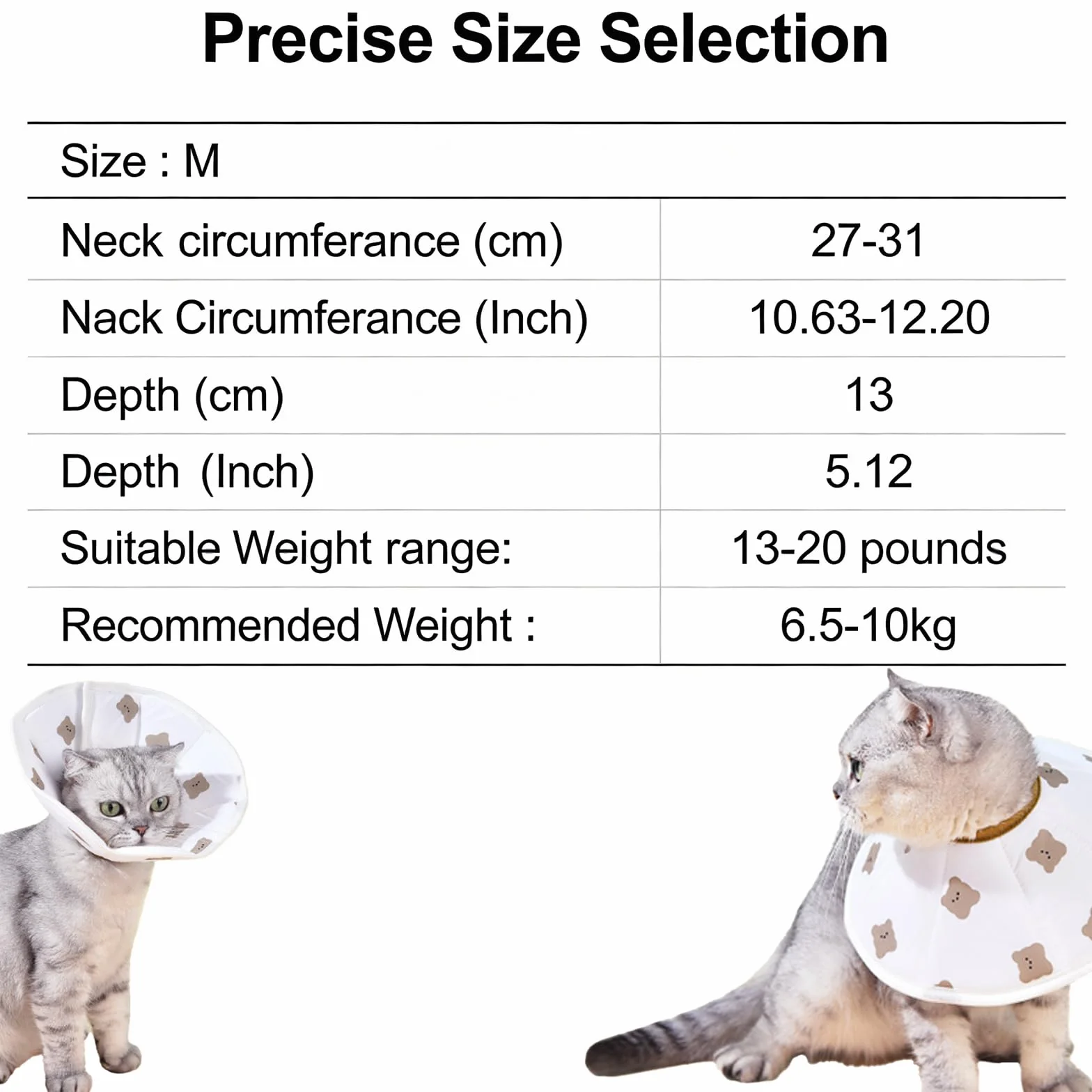 Collier conique doux anti-morsure pour chat de récupération ajustable léger
