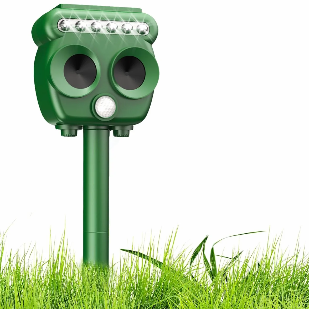 Répulsif solaire ultrason LED IP65 anti chat chien oiseau renard rat martre souris jardin