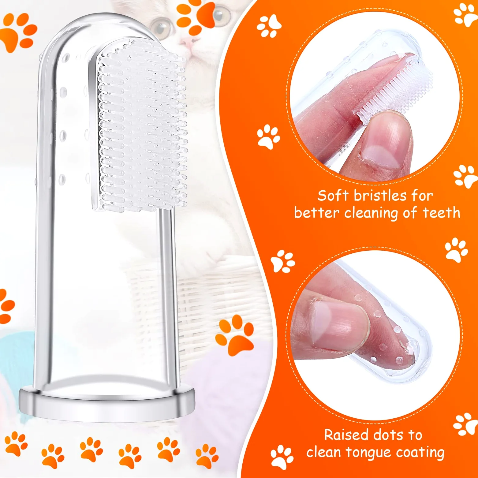 Lot de 80 brosses à dents souples pour chien - Nettoyage facile des dents - Pour les petits chats et chiots