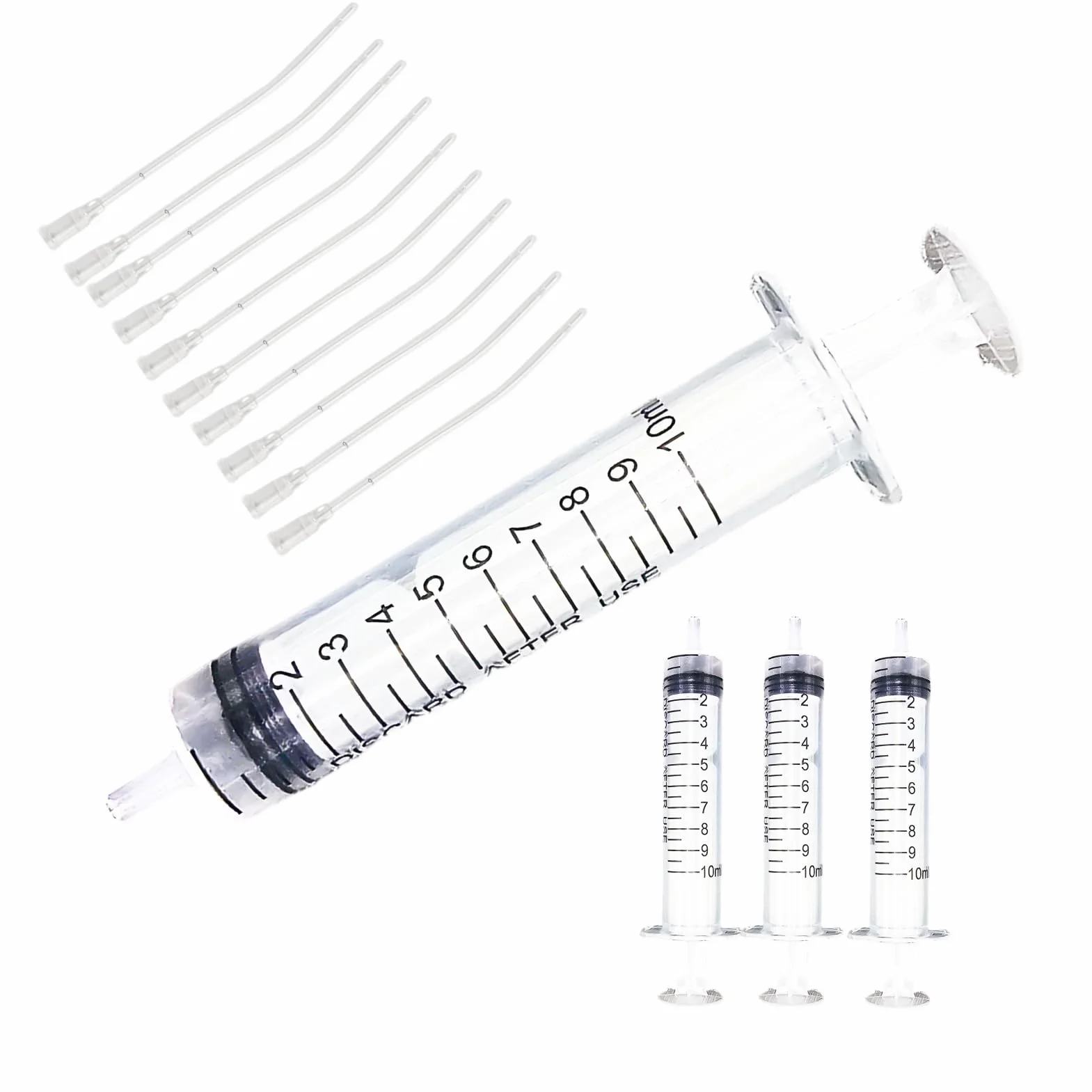 Kit Sondes d'Alimentation pour Oisillons 4 Seringues 10ml Sans Aiguille 10 Tubes Souples 8cm Diamètre 2mm