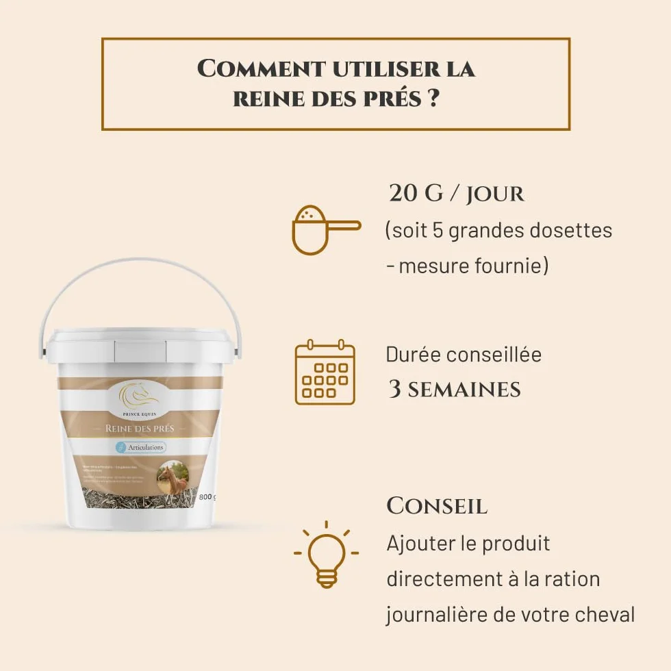 Reine des PRÉS Complément nutritionnel Cheval Seau 800 g Confort articulaire