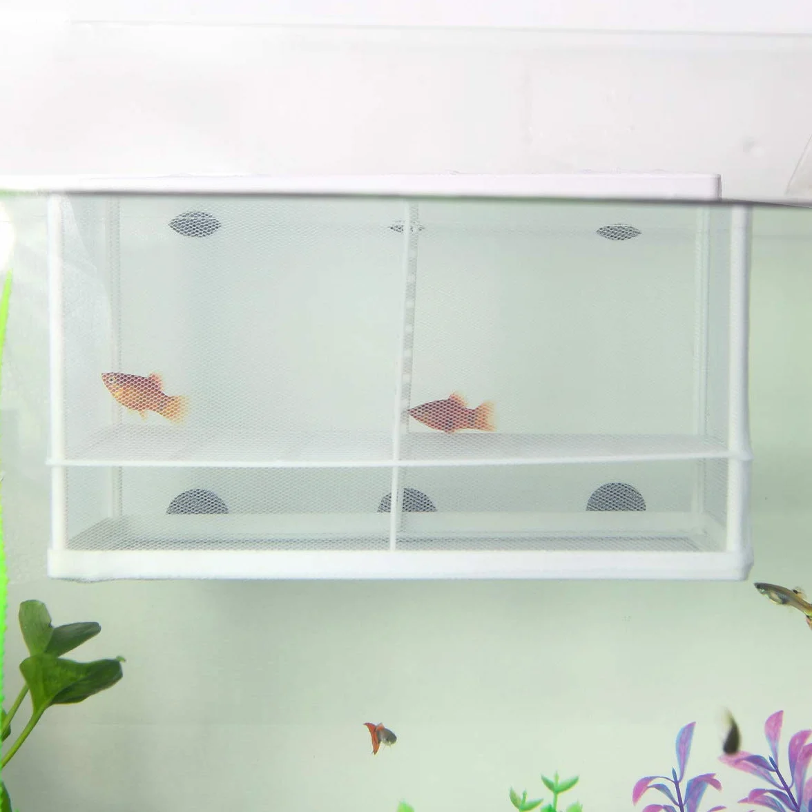 SENZEAL Poissons d'aquarium Filet de Sélection Isolation Couveuse Incubateur Maille pour Fish Tank Bébé Poisson avec Pipette - Grand
