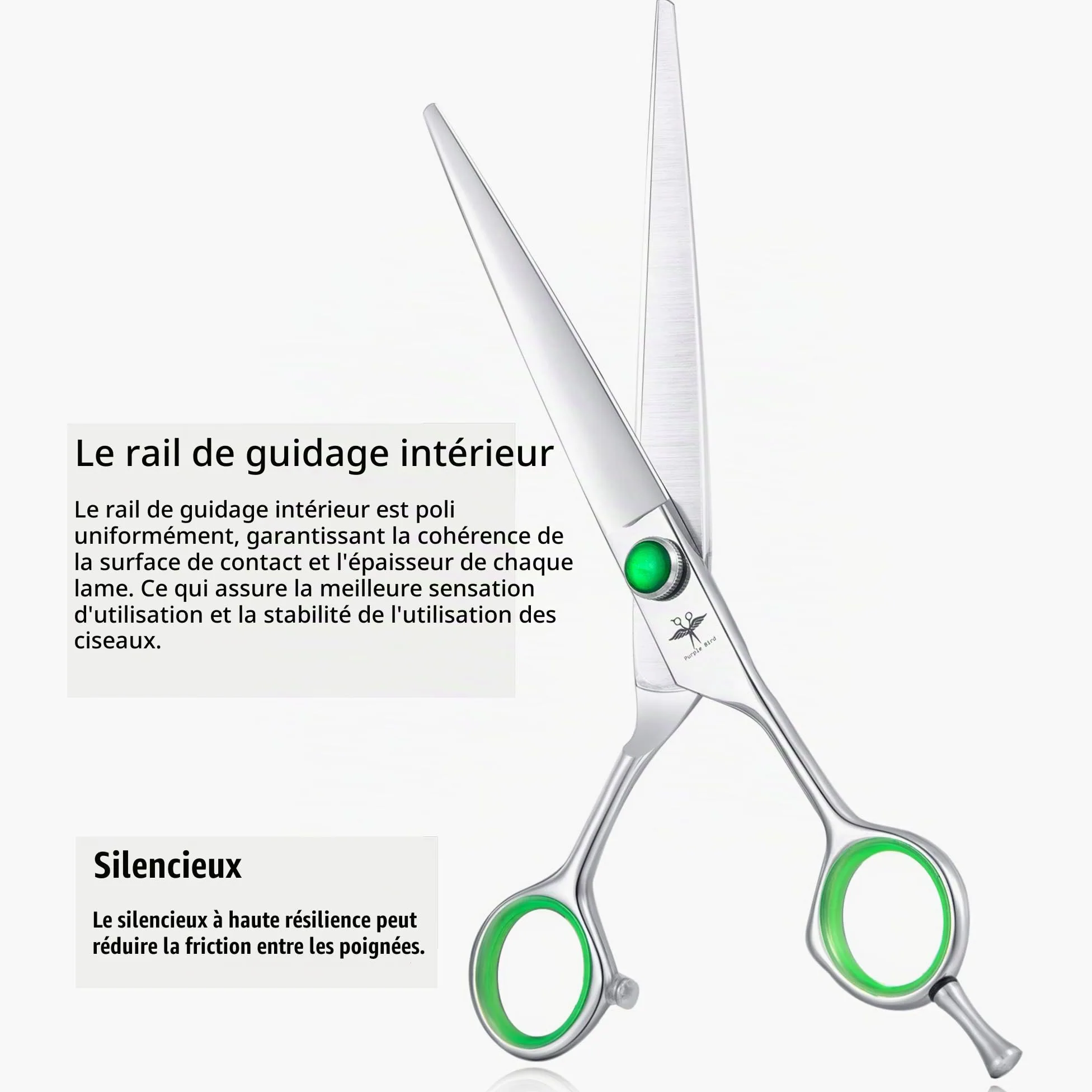 Set de Ciseaux Toilettage Professionnels Ciseaux Désépaissir Chien Poils Long Épais Ciseaux Toilettage Bout Rond Chat Sécurité Inox Incurvé Courbé Ciseaux Poils Animaux Débutant Luxe 7 Pouces Argenté